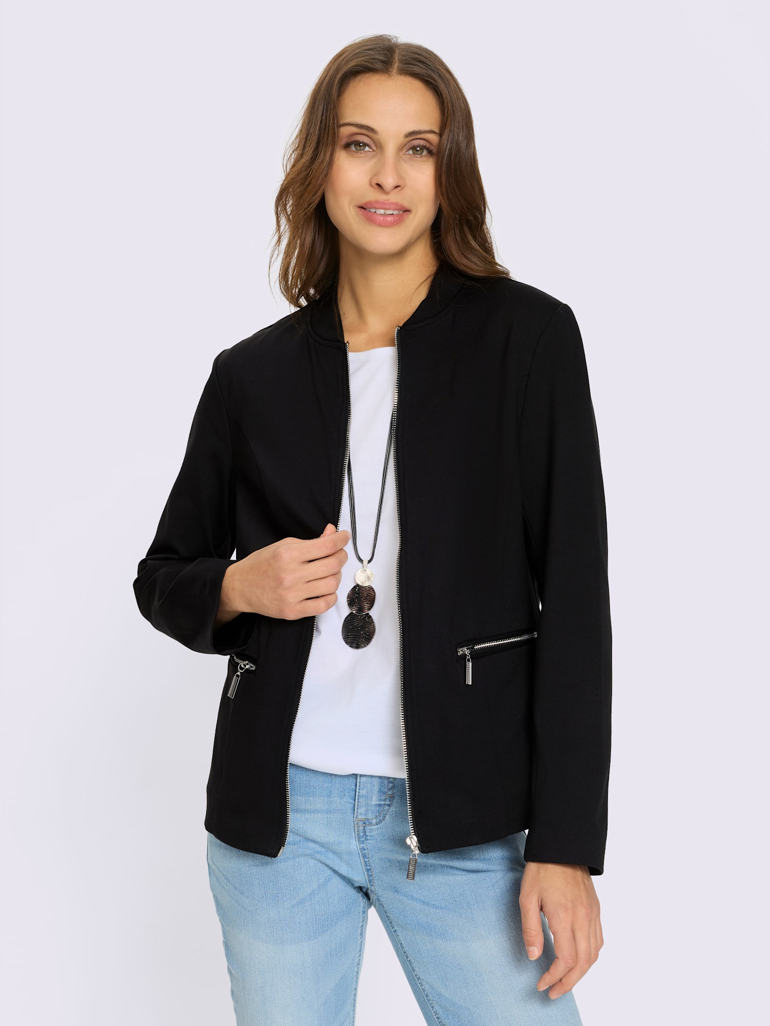 Blazer en jersey qualité viscose douce, couleur noir, taille 50 - Witt