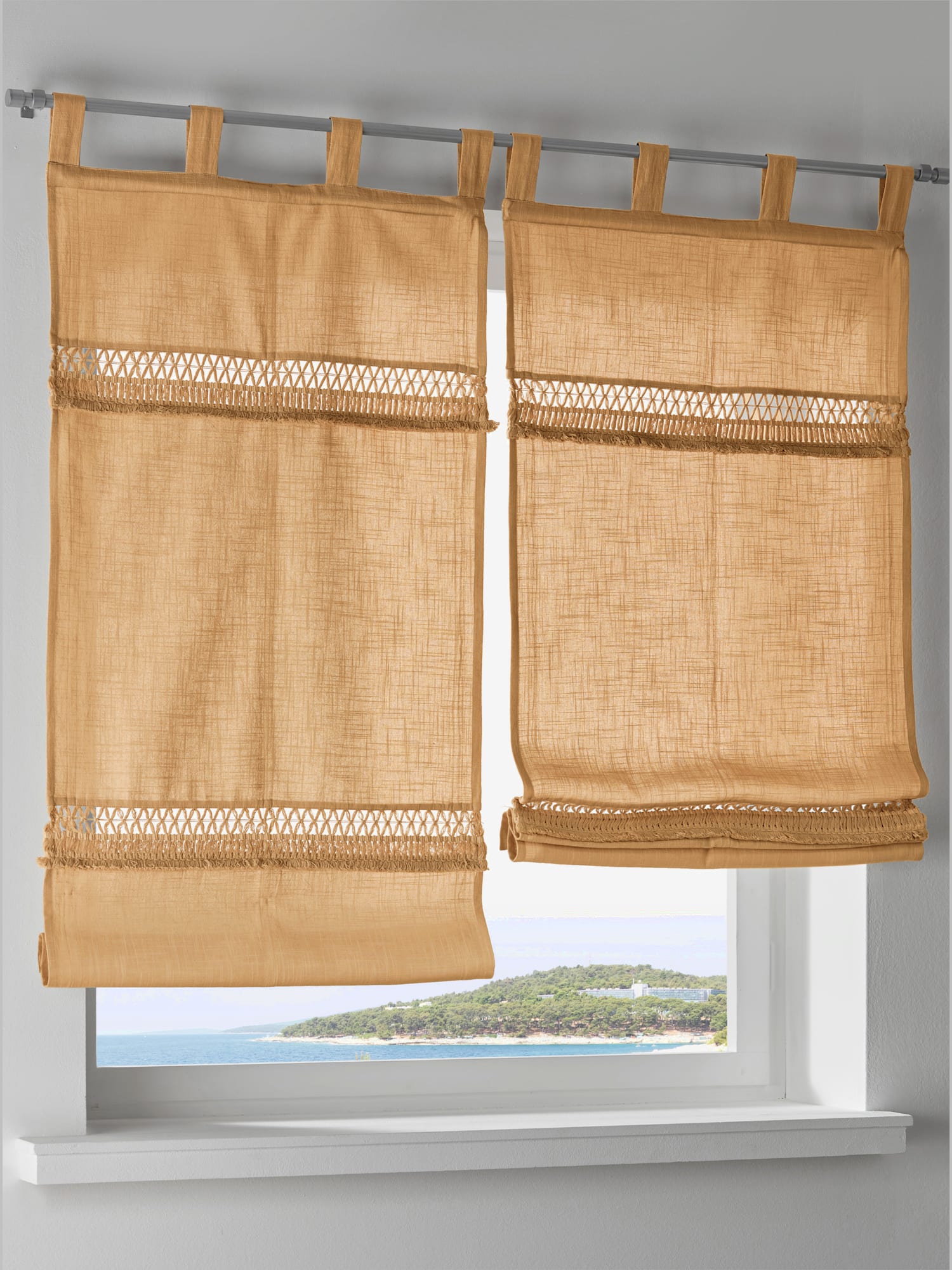 Store-bateau opaque, couleur jaune, taille 140x100 cm, marque helline home - helline