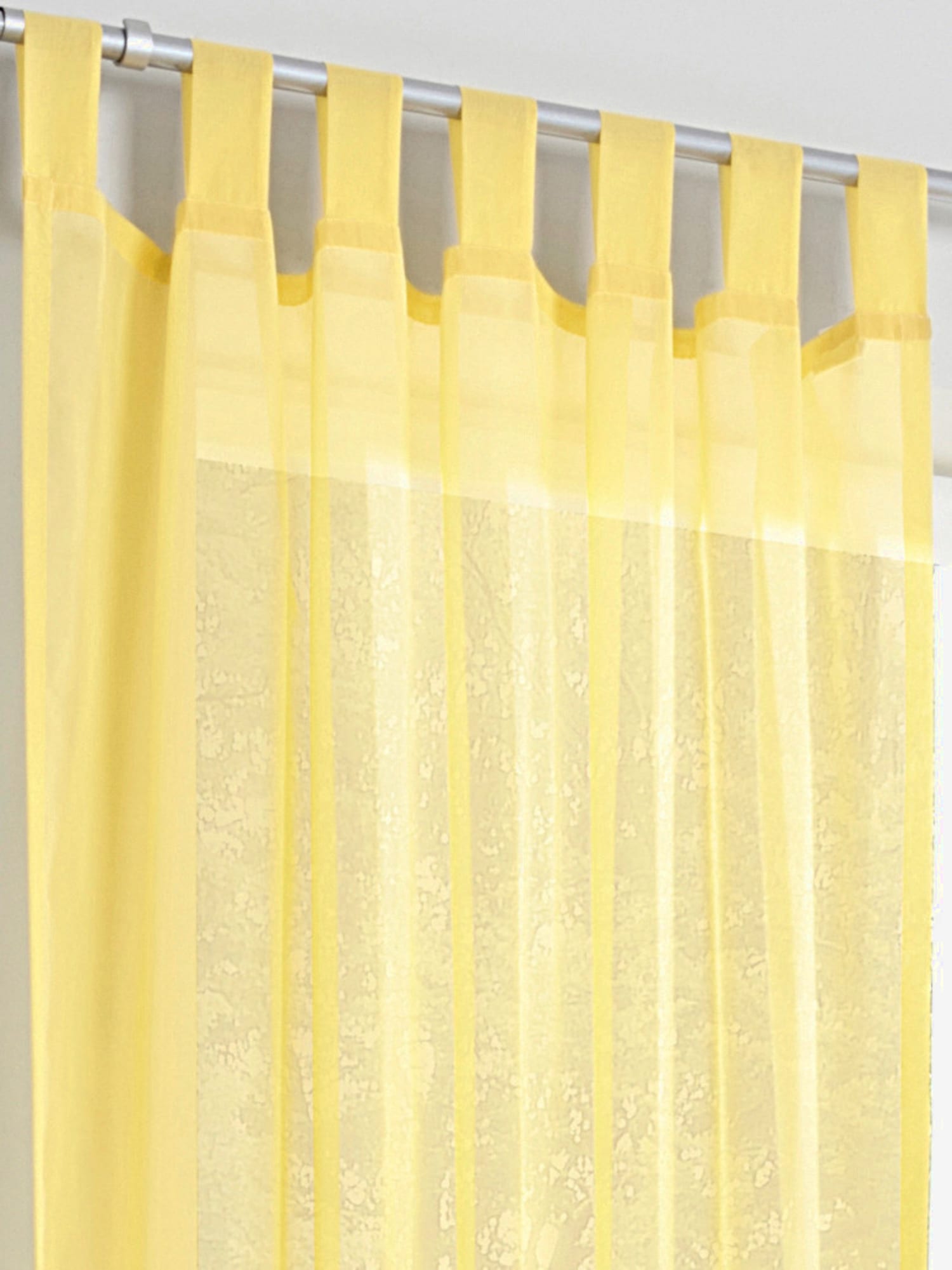 Rideaux, Passants, couleur : jaune moyen uni, taille 245x140 cm, marque helline home, 100% polyester - helline
