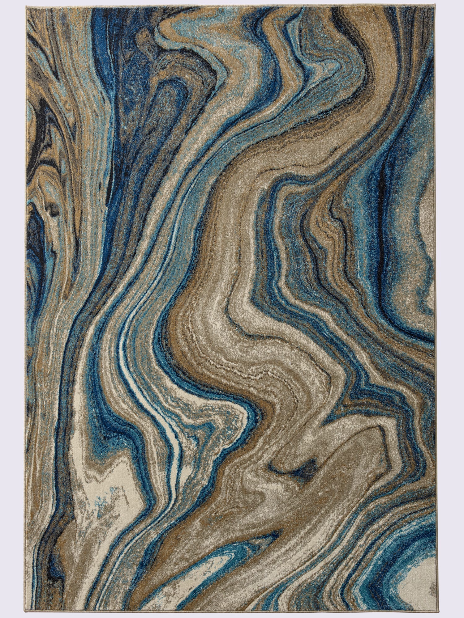 Tapis matière facile à entretenir, couleur : marron clair à motifs, taille 100x150 cm, marque helline home, 100% Polypropylène - helline