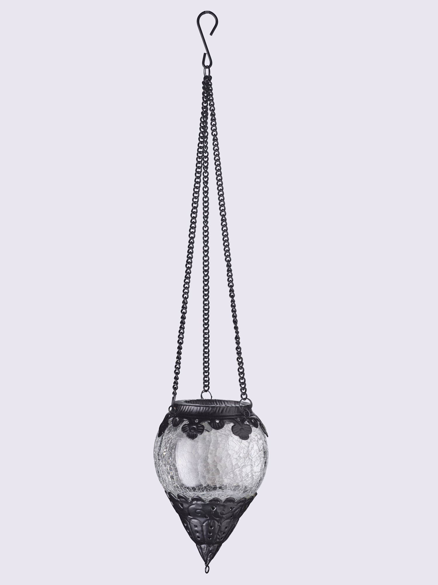 Panier suspendu, couleur : noir uni, taille 17 cm + Ø11 cm, marque helline home, 80% aluminium;20% verre - helline