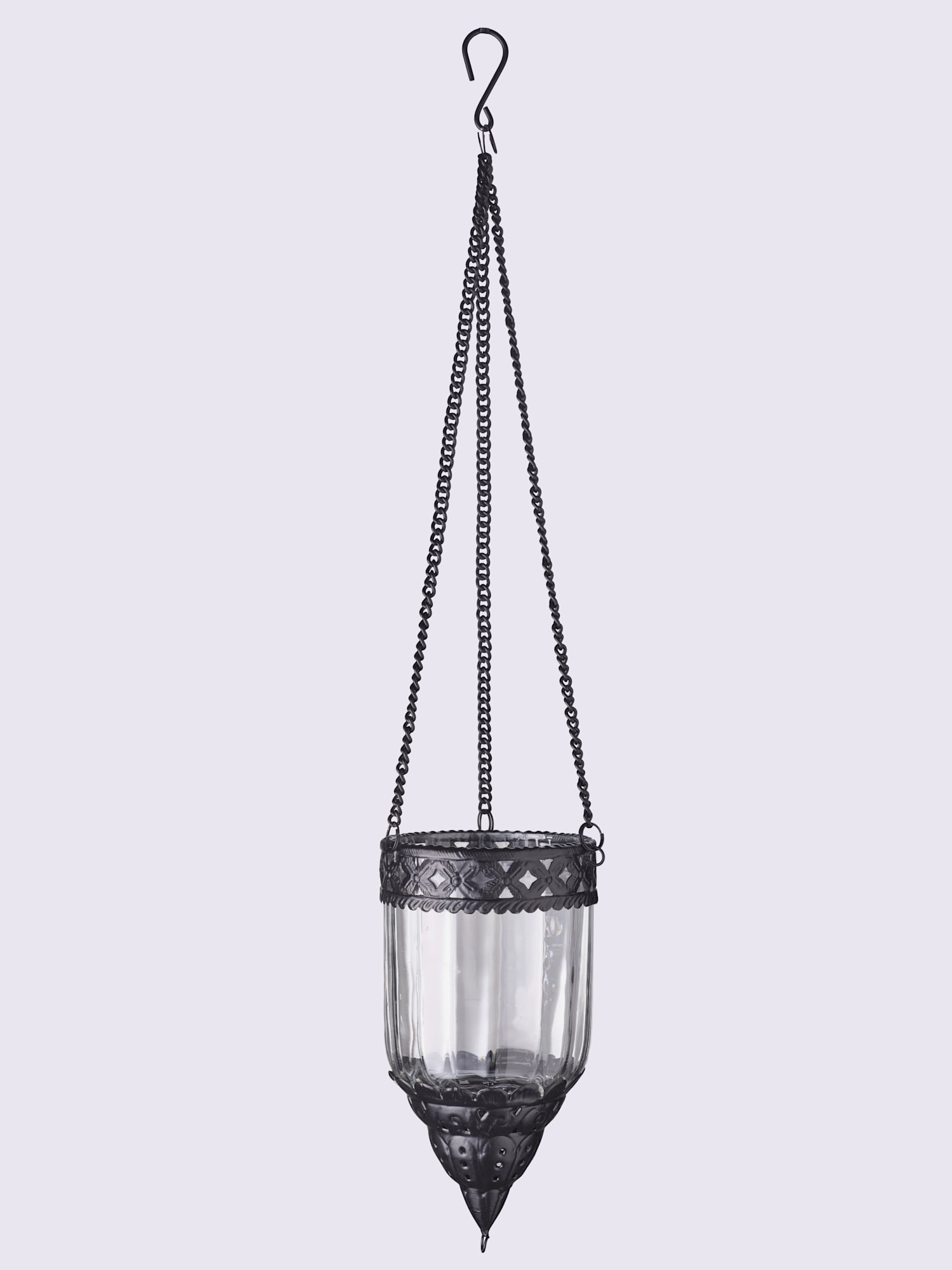 Panier suspendu, couleur : noir uni, taille 19 cm + Ø10,5 cm, marque helline home, 80% aluminium;20% verre - helline