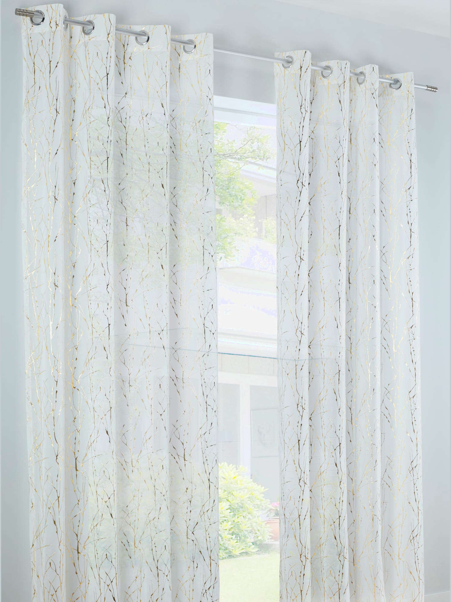 Rideaux, Œillets, couleur : couleur or, taille 225x140 cm, marque helline home, 100% polyester - helline