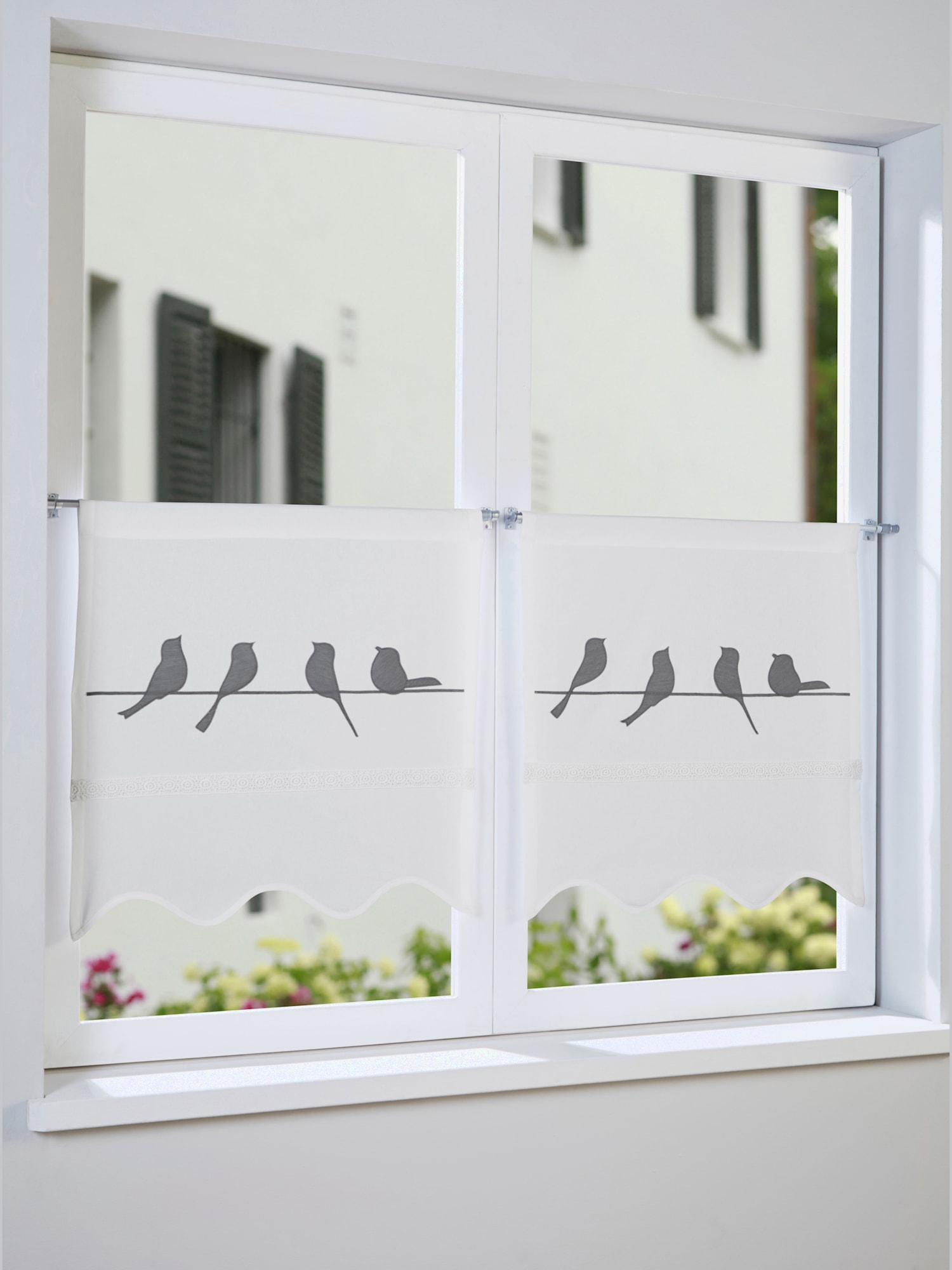 Panneau, couleur : blanc à motifs, taille 60x120 cm, marque helline home, 100% coton - helline