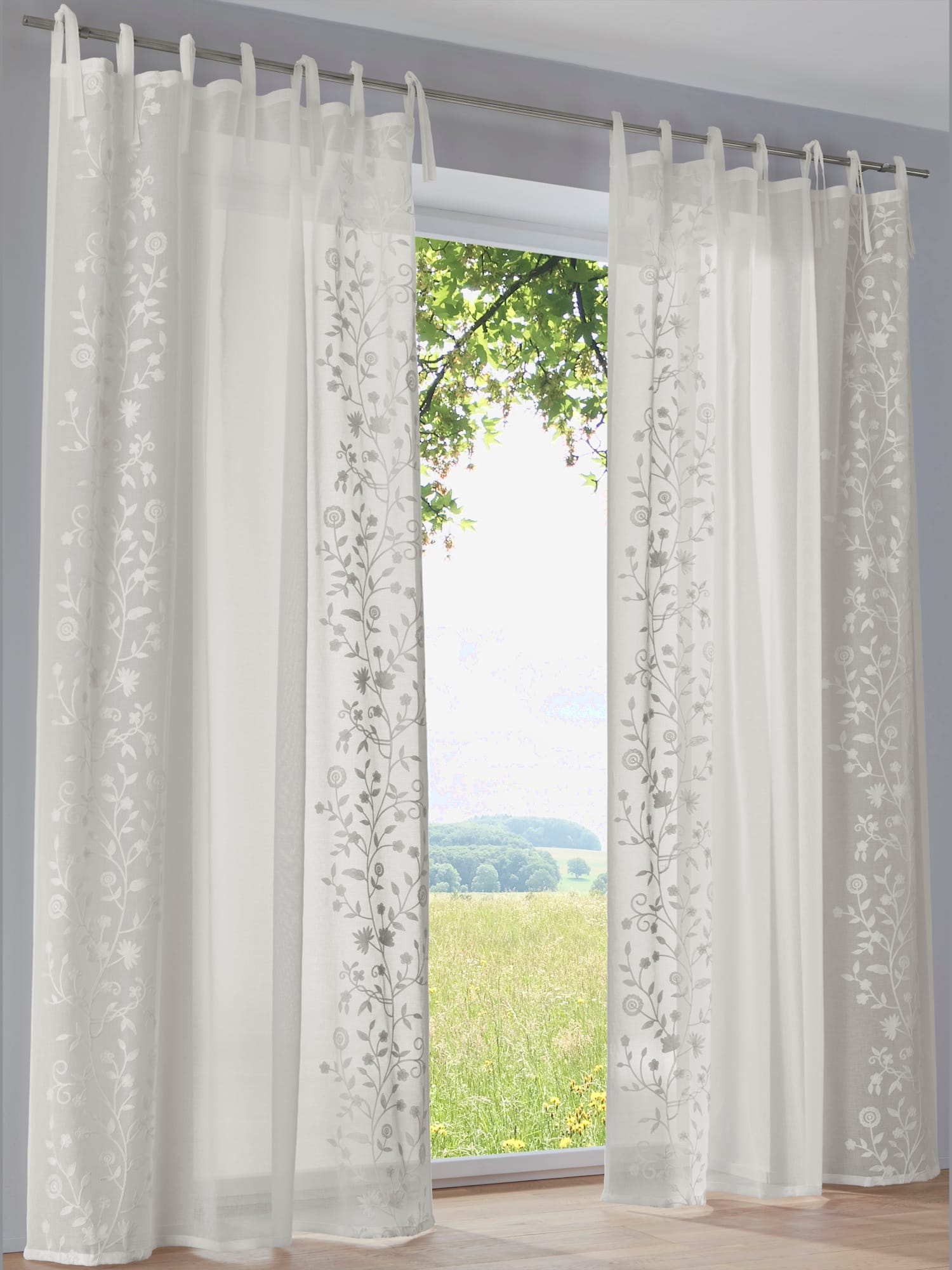Rideaux, couleur : blanc uni, taille 175x140 cm, marque helline home, 100% polyester - helline