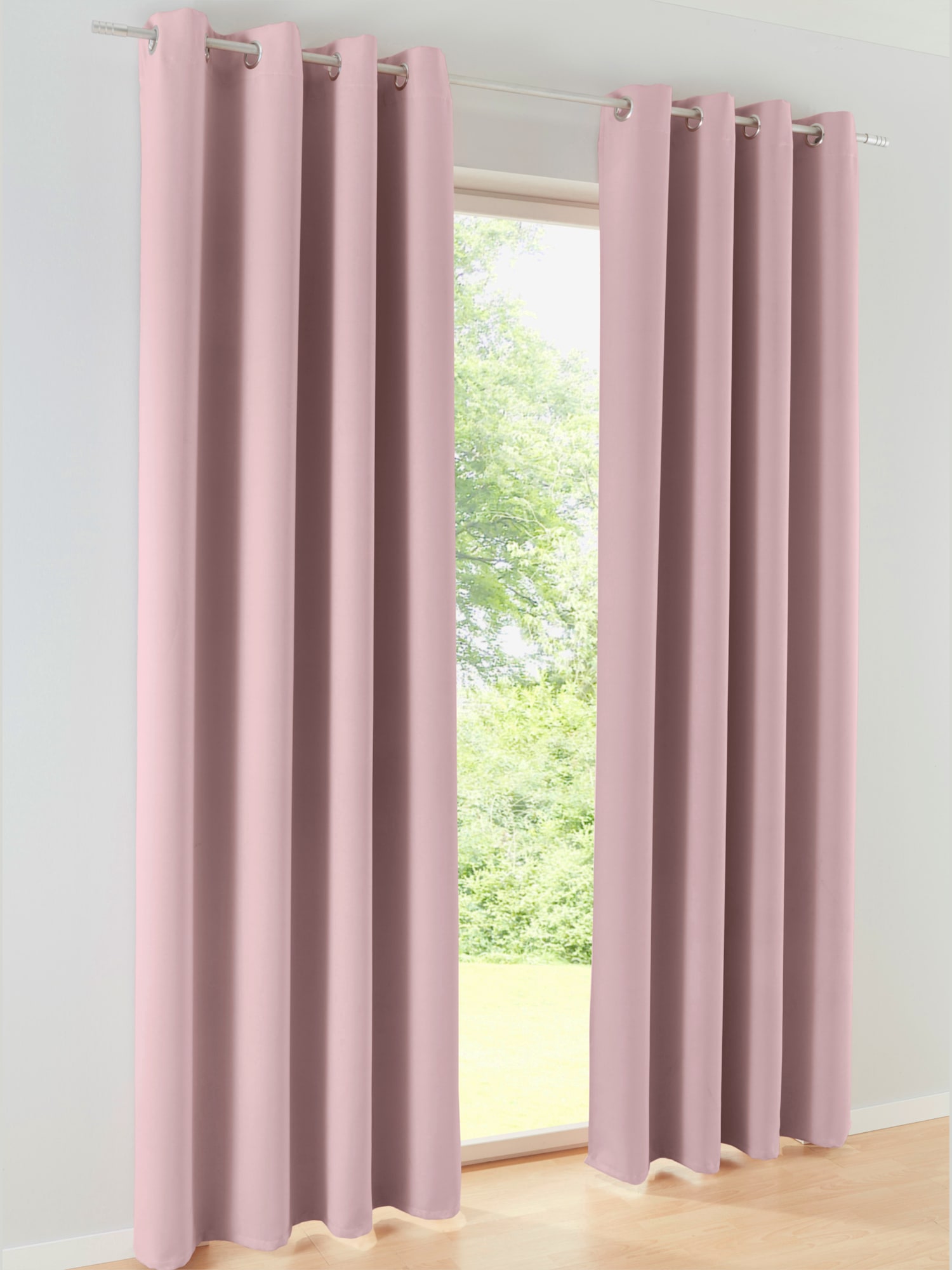 Rideau opacité, couleur rose, taille 175x135 cm, marque helline home - helline