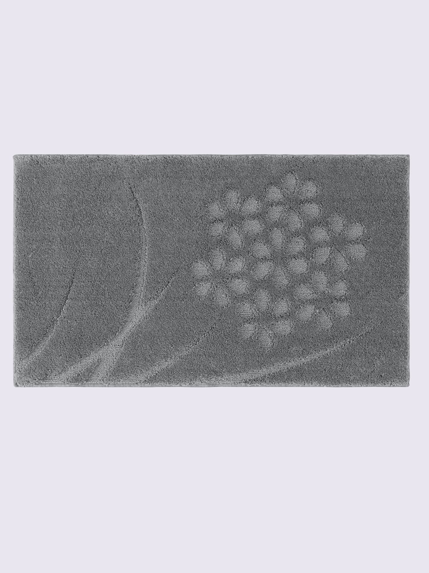 Tapis de bain, couleur : gris moyen uni, taille 50x90 cm, marque helline home, 100% polyester - helline