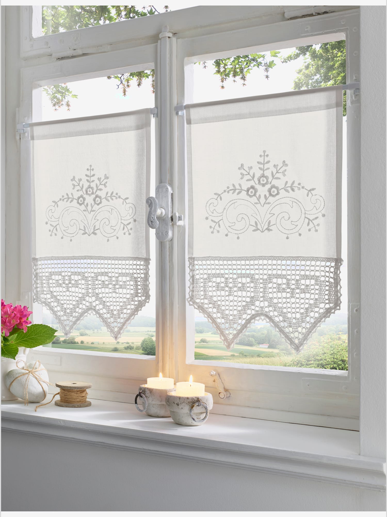 Panneau, couleur : blanc uni, taille 100x90 cm, marque helline home, 100% polyester - helline