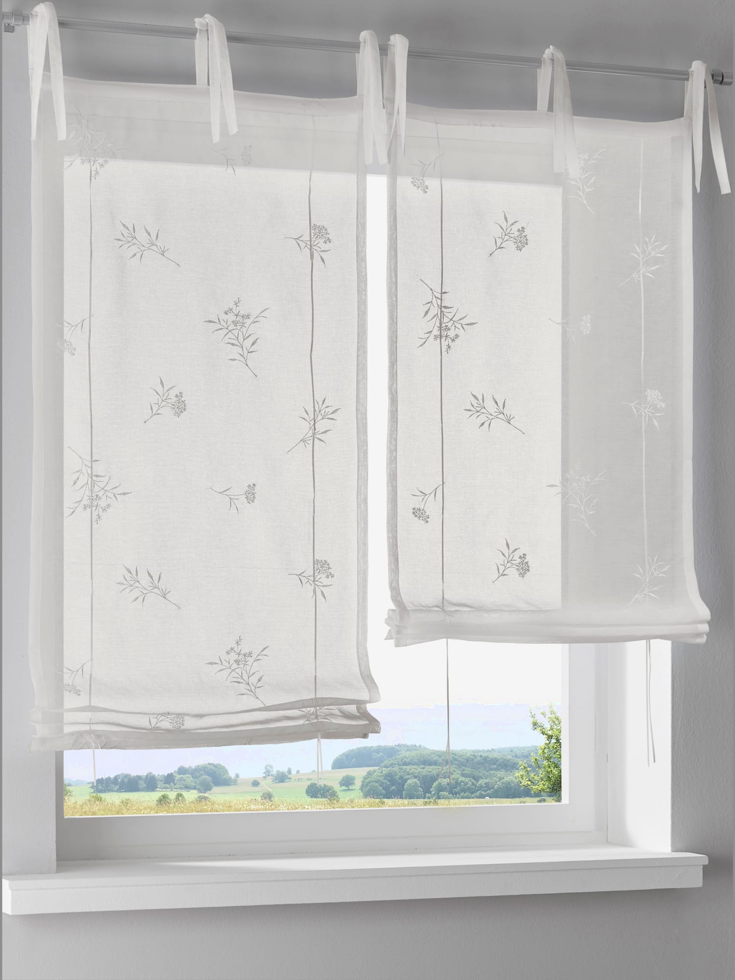 Joli store-bateau, couleur blanc, taille 140x45 cm, marque helline home - helline