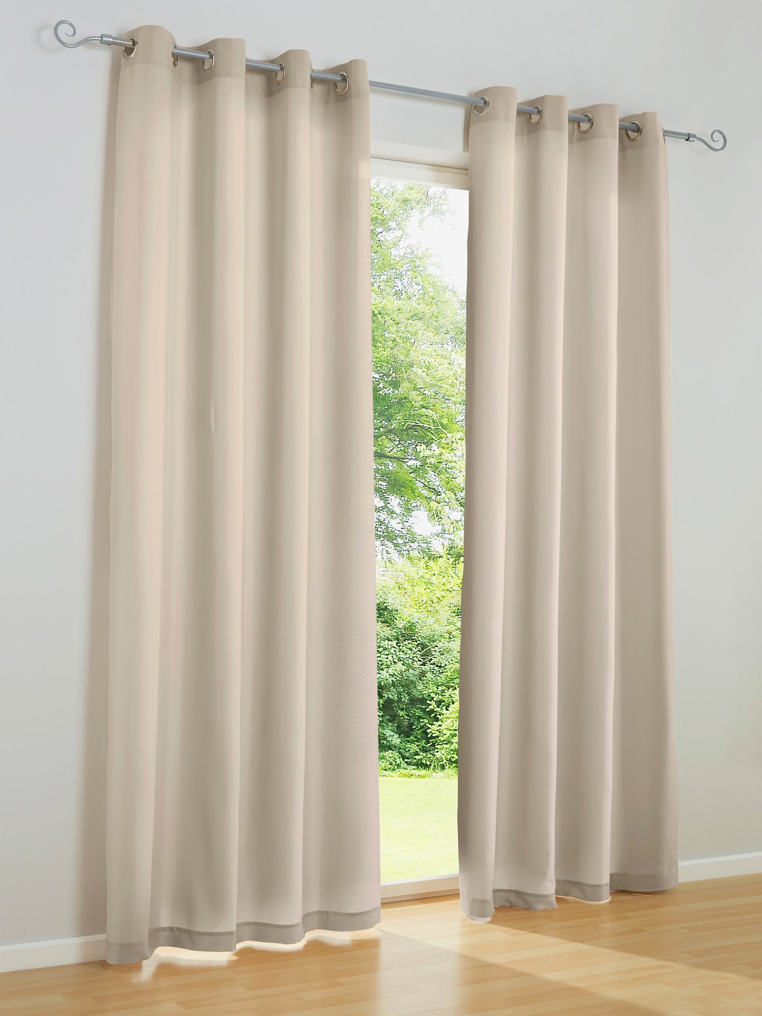 Rideau matière opaque, couleur marron, taille 225x140 cm, marque helline home - helline