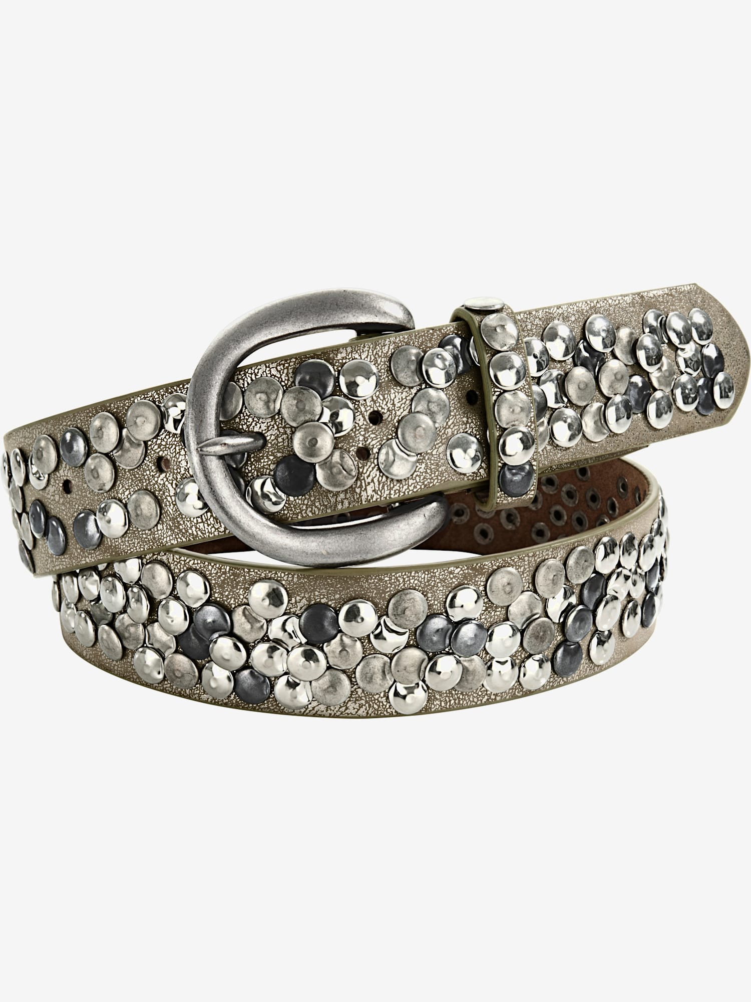 Ceinture cloutée tendance, couleur couleur argent, taille 75 - helline