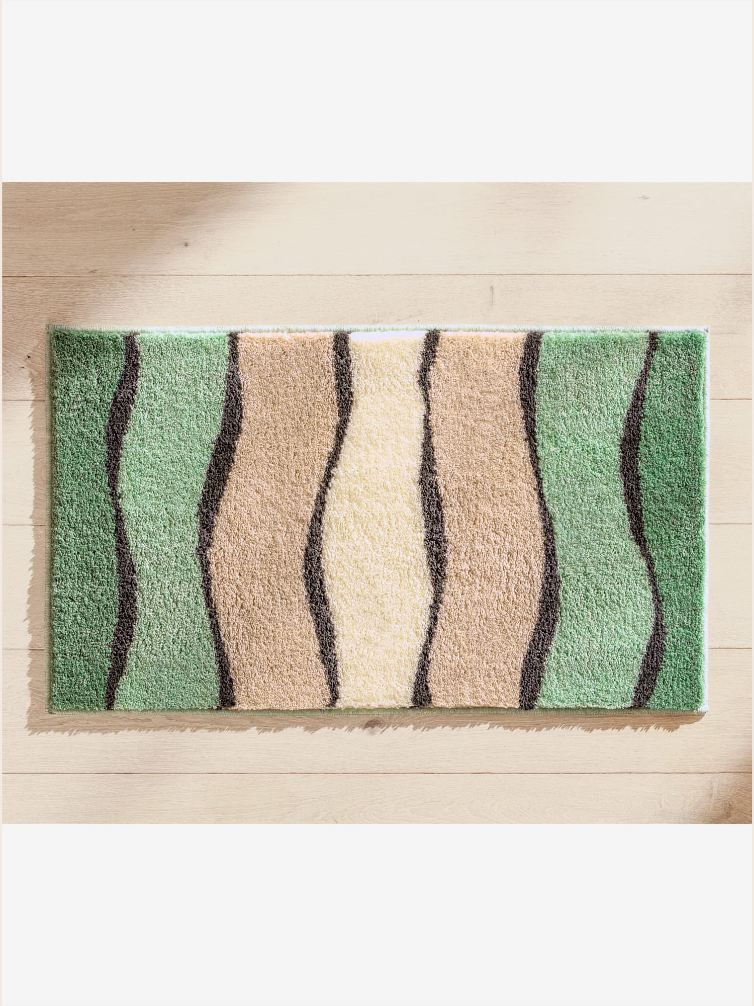 Tapis de bain acrylique facile d'entretien, couleur vert, taille 75 cm, marque helline home - helline