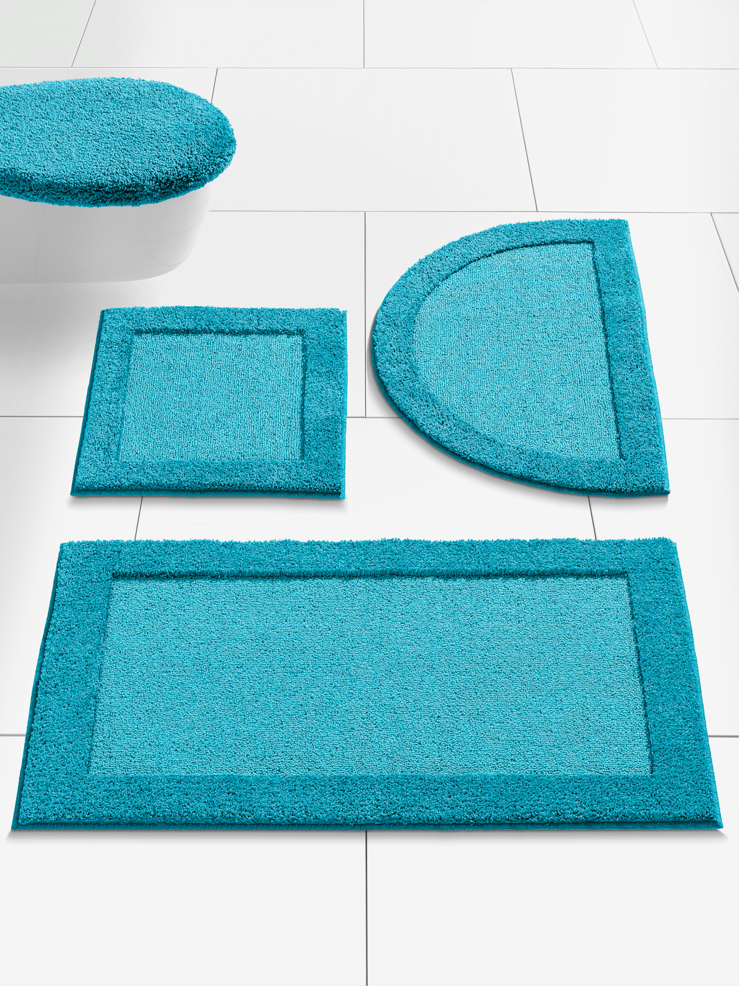Tapis de bain polyester résistant, couleur bleu, taille 80x150 cm, marque helline home - helline