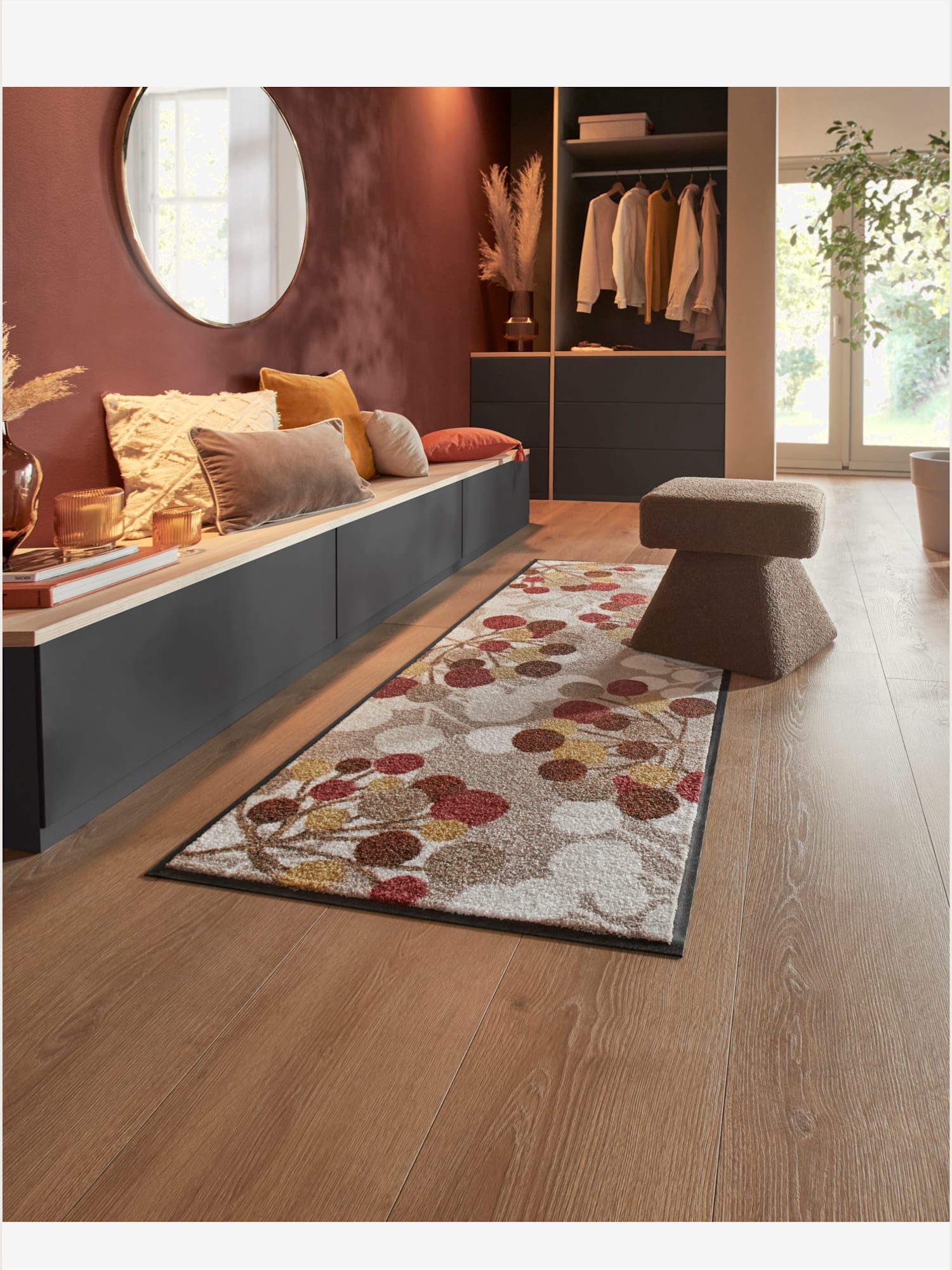 Tabouret rotation à 360°, couleur : marron moyen uni, taille H/l/P env. 40x38x38 cm, marque helline home, 50% métal;50% aggloméré - helline
