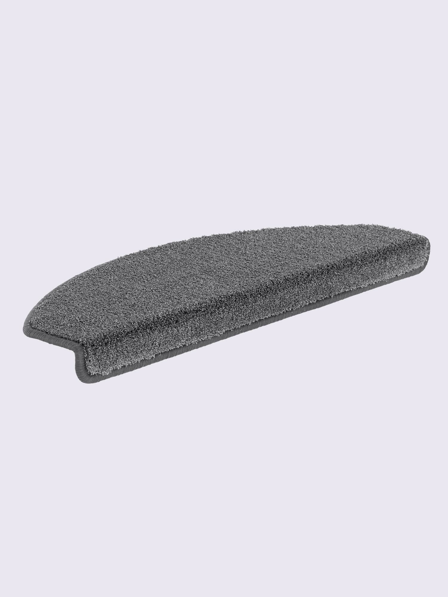 Tapis de marches très résistant, Lot de 2, gris moyen uni, taille l/P env. 65x24 cm, helline home - helline
