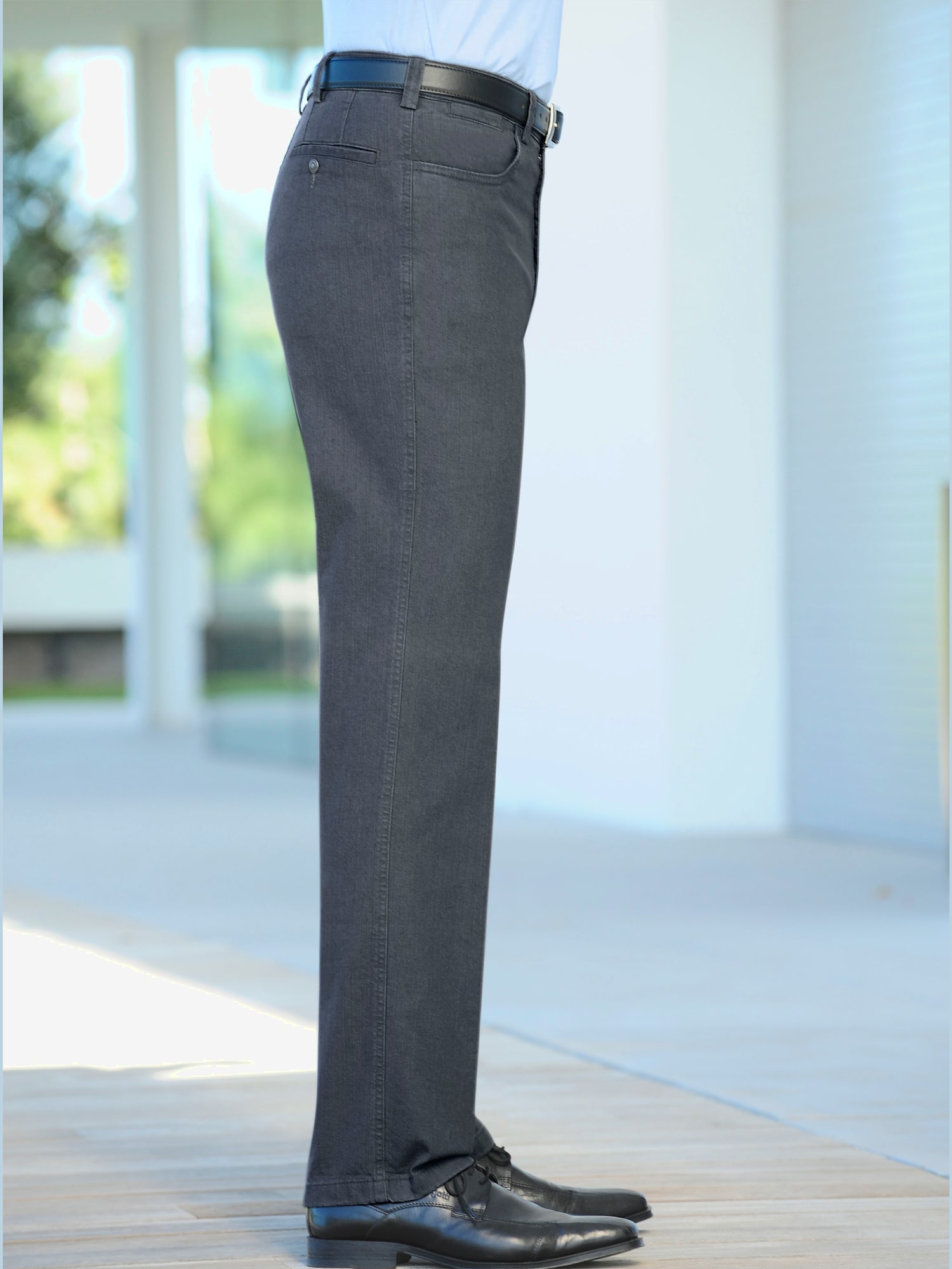 Jean ceinture élastique confortable 4 poches, couleur gris, taille 56 - Witt