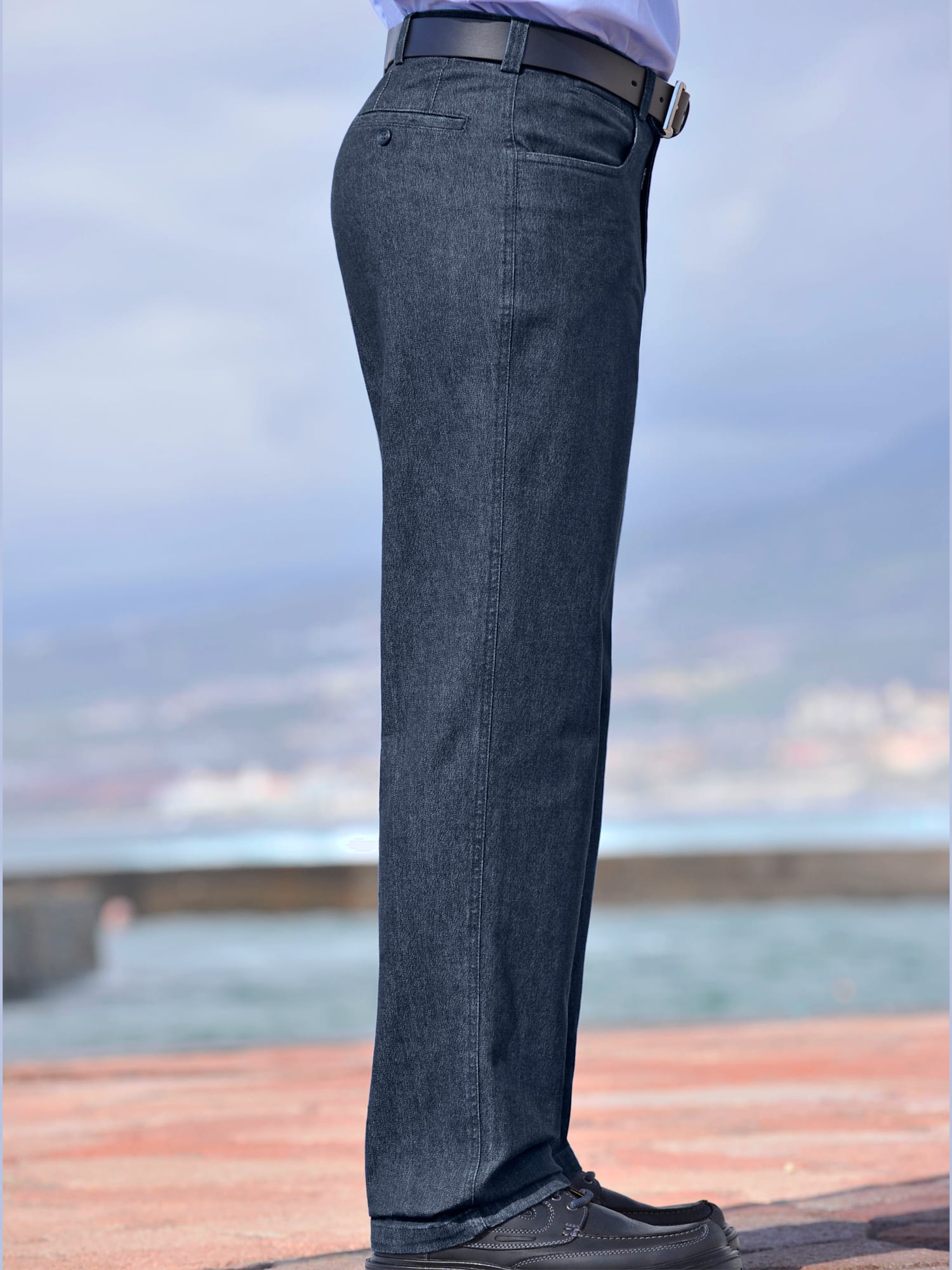 Jean ceinture élastique confortable 4 poches, couleur bleu, taille 42 - Witt