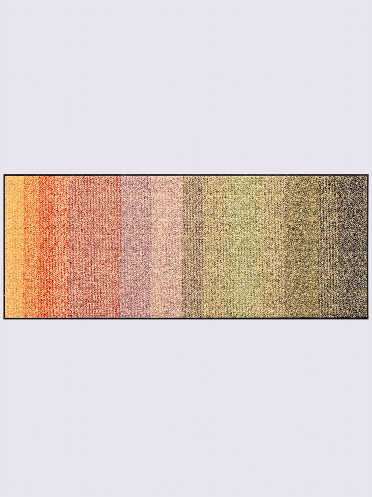 Paillasson pour intérieur et zone extérieure couverte, couleur : orange foncé à motifs, taille 70x190 cm, marque helline home, 100% polyamide -