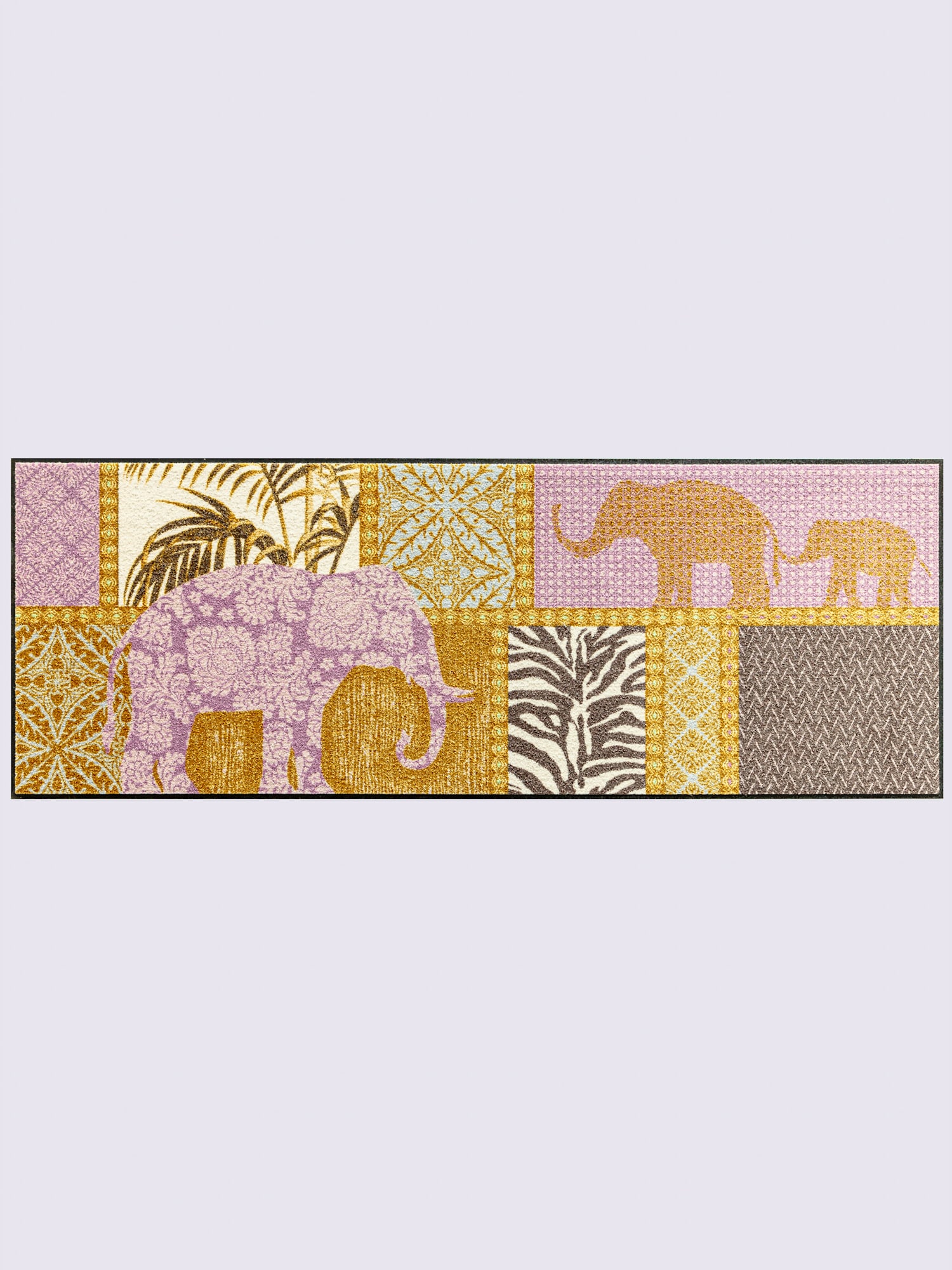 Paillasson pour intérieur et zone extérieure couverte, couleur violet, taille 75x120 cm, marque helline home - helline