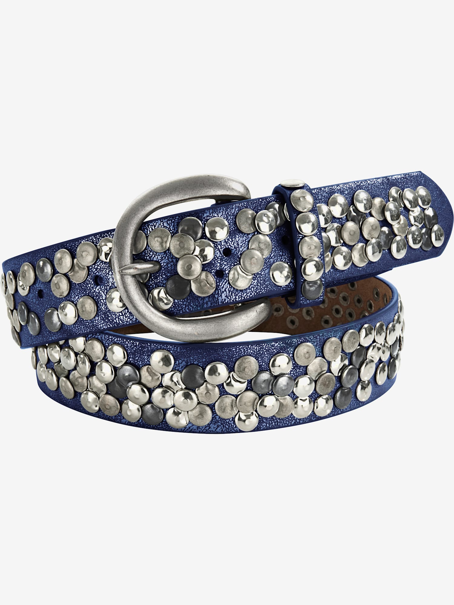 Ceinture, couleur : bleu moyen uni, taille 95, 50% Polyuréthane;50% cuir de vache - helline