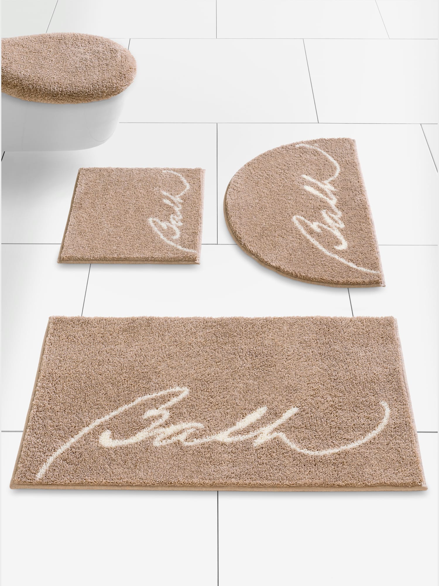 Tapis de bain, couleur : marron moyen uni, taille 80x150 cm, marque helline home, 100% acrylique - helline