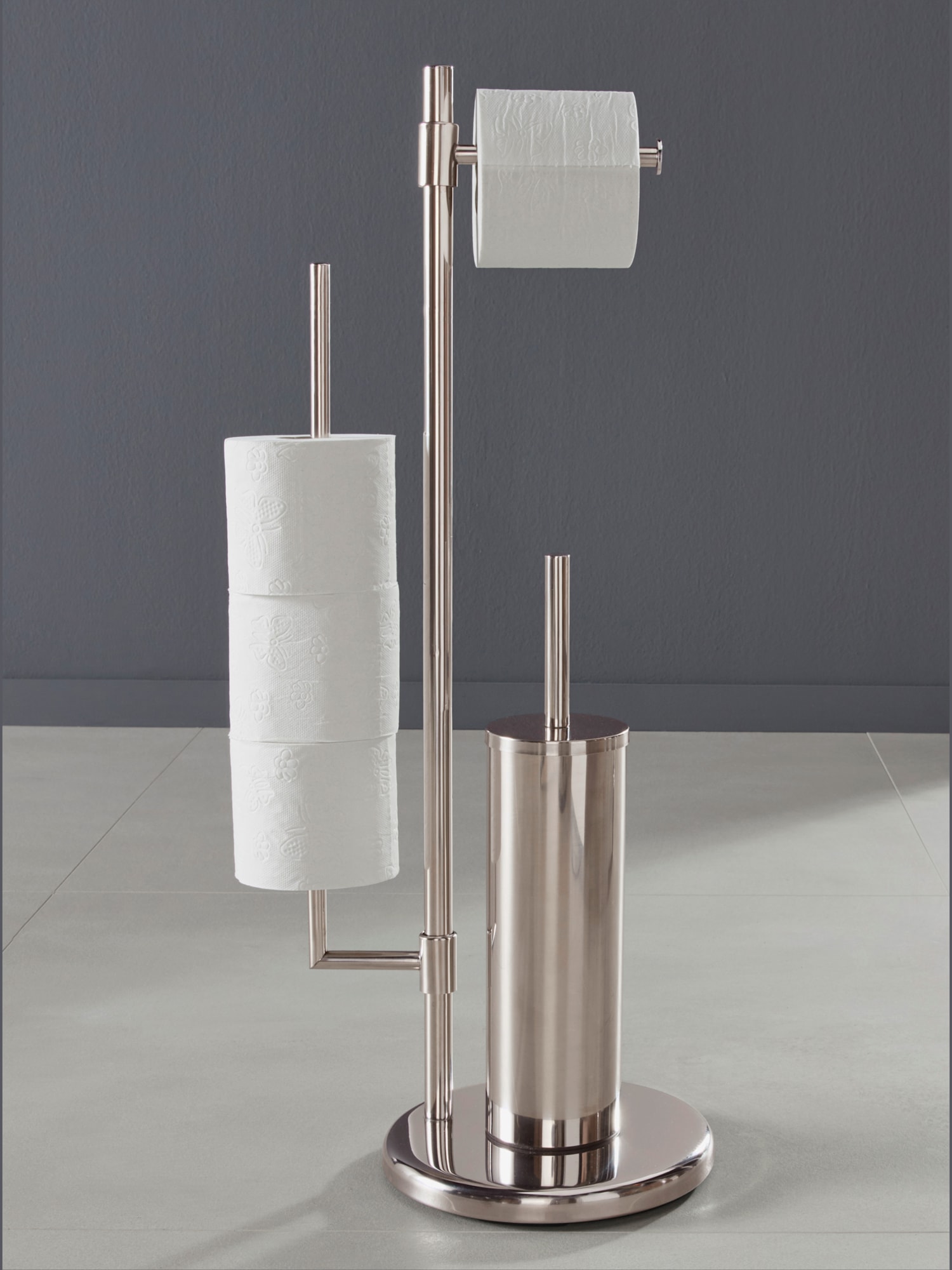 Accessoires wc, couleur argent, taille H/l/P 73x30x20 cm, helline home - helline