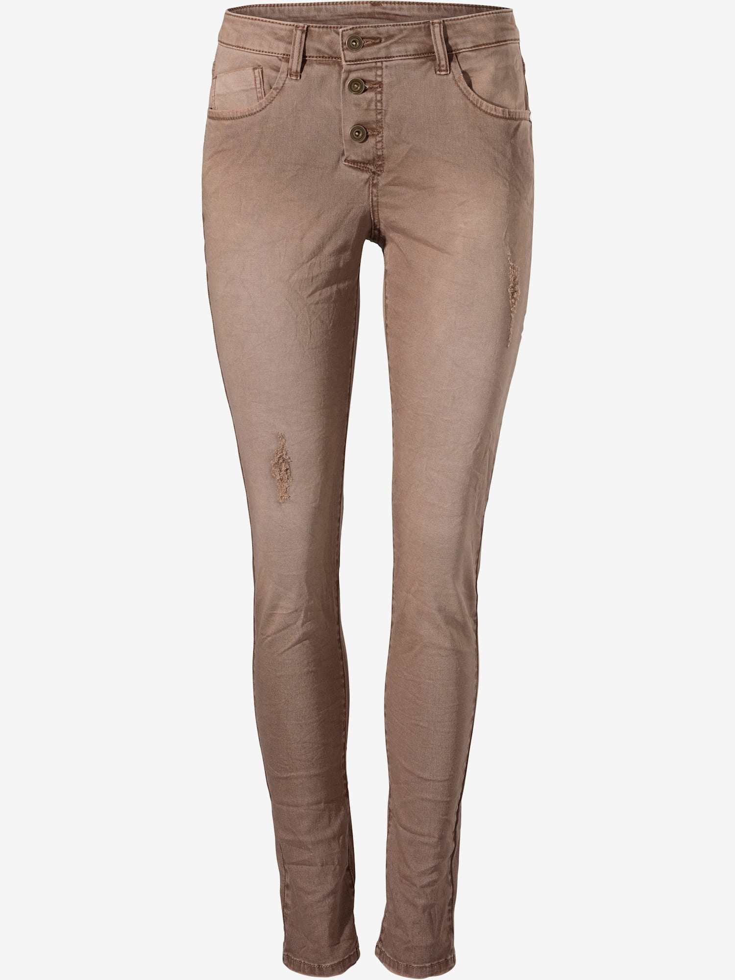 Pantalon boyfriend coupe droite, couleur marron, taille 42, marque Linea Tesini - helline