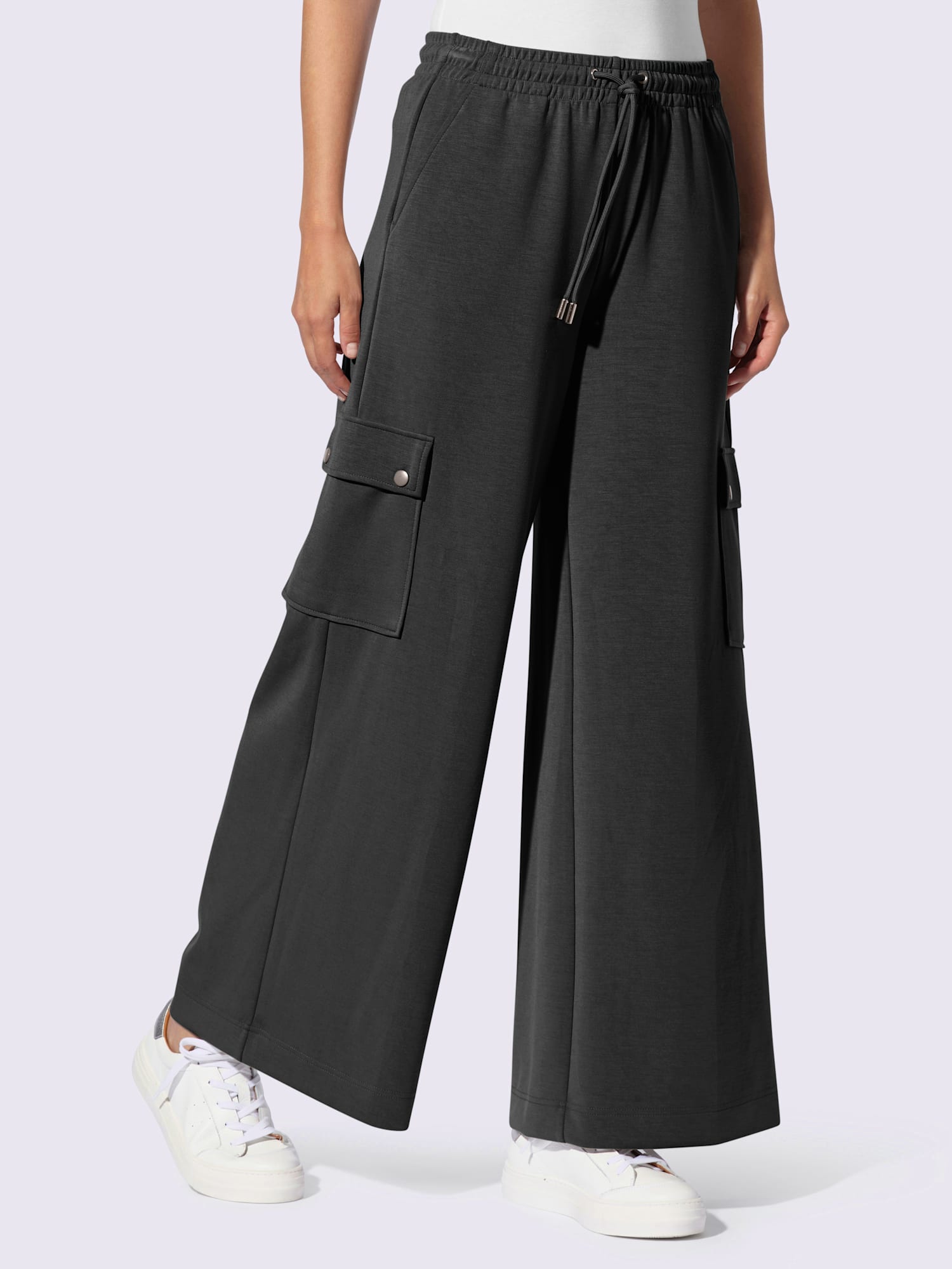 Pantalon en jersey poches cargo plaquées, couleur noir, taille 46, marque Rick Cardona - helline