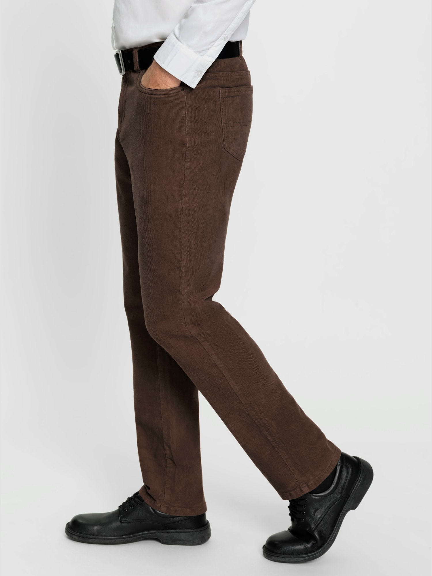 Pantalon en velours côtelé velours fin, couleur marron, taille 56, marque Marco Donati - Witt