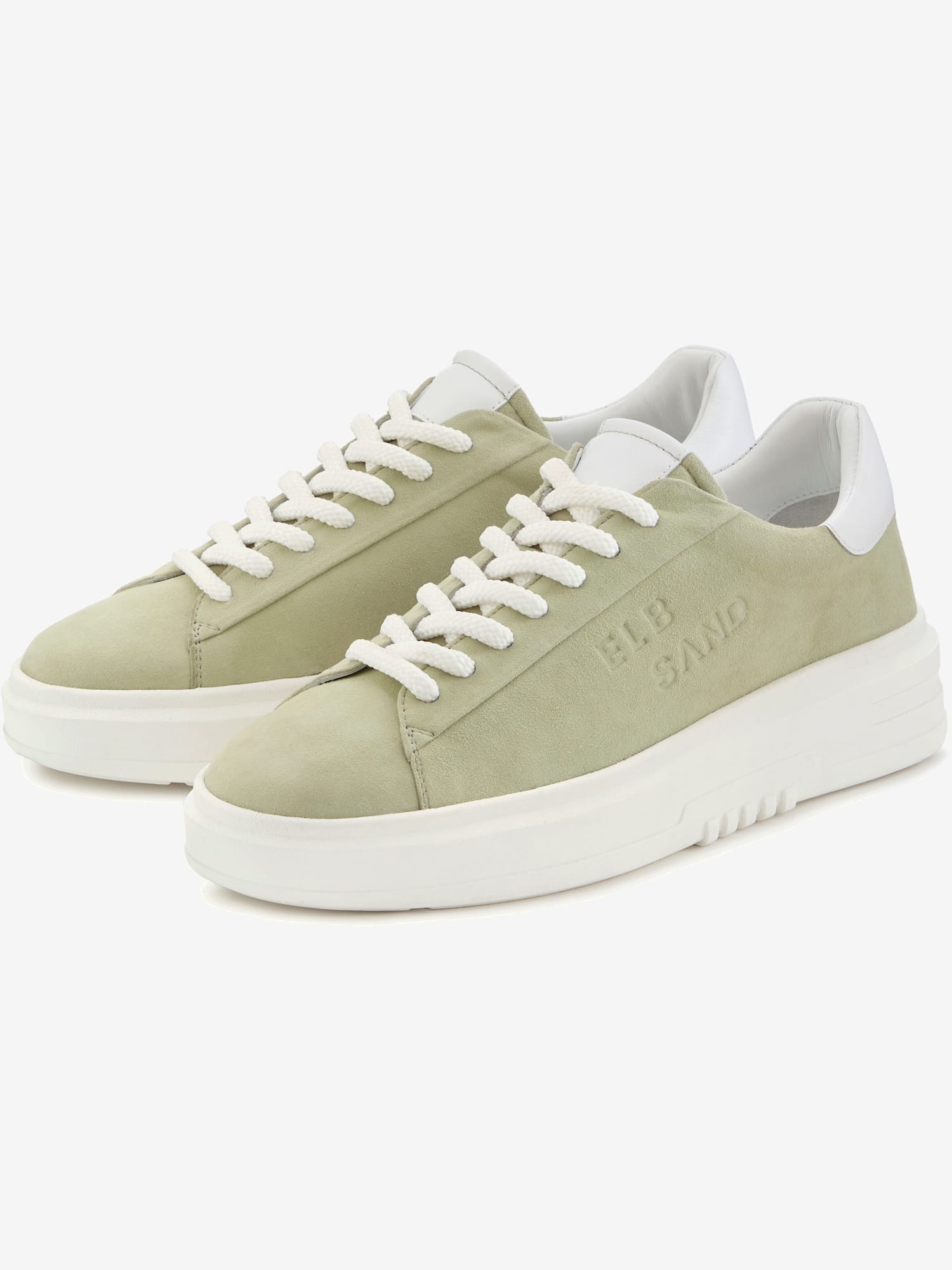 Baskets confortables avec semelle compensée tendance, couleur vert, taille 39, marque Elbsand - helline