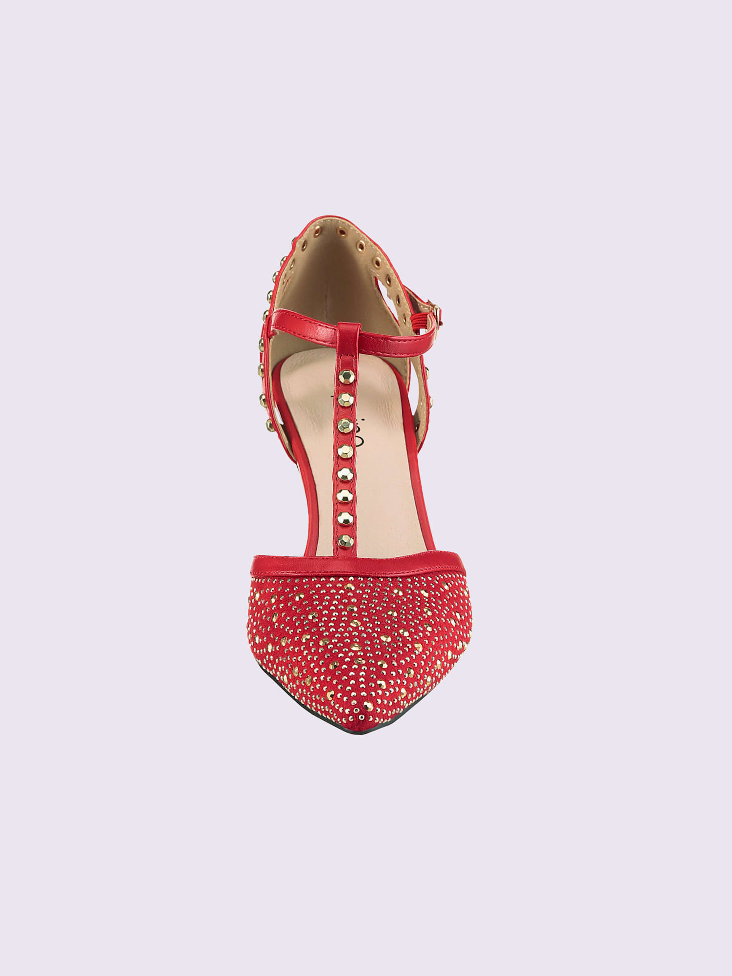 Escarpins mélange de qualité, rouge moyen uni, taille 40 - helline