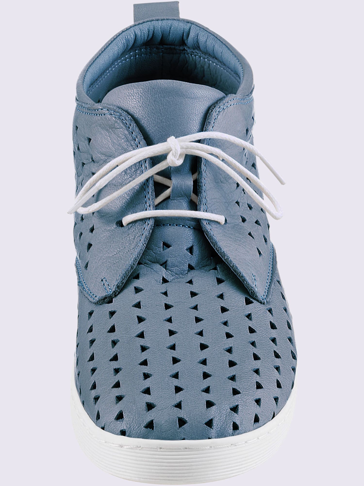 Chaussures à lacets cuir nappa de vache, bleu foncé uni, taille 36 - helline