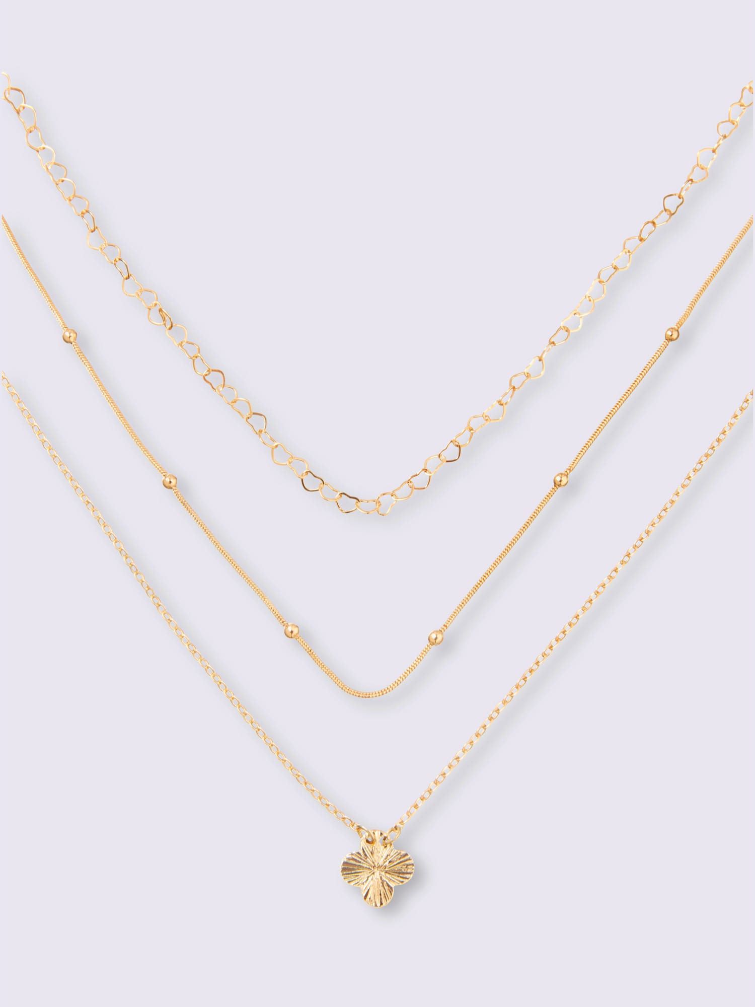 Collier pendentif en forme de trèfle, couleur or, taille 0 - helline