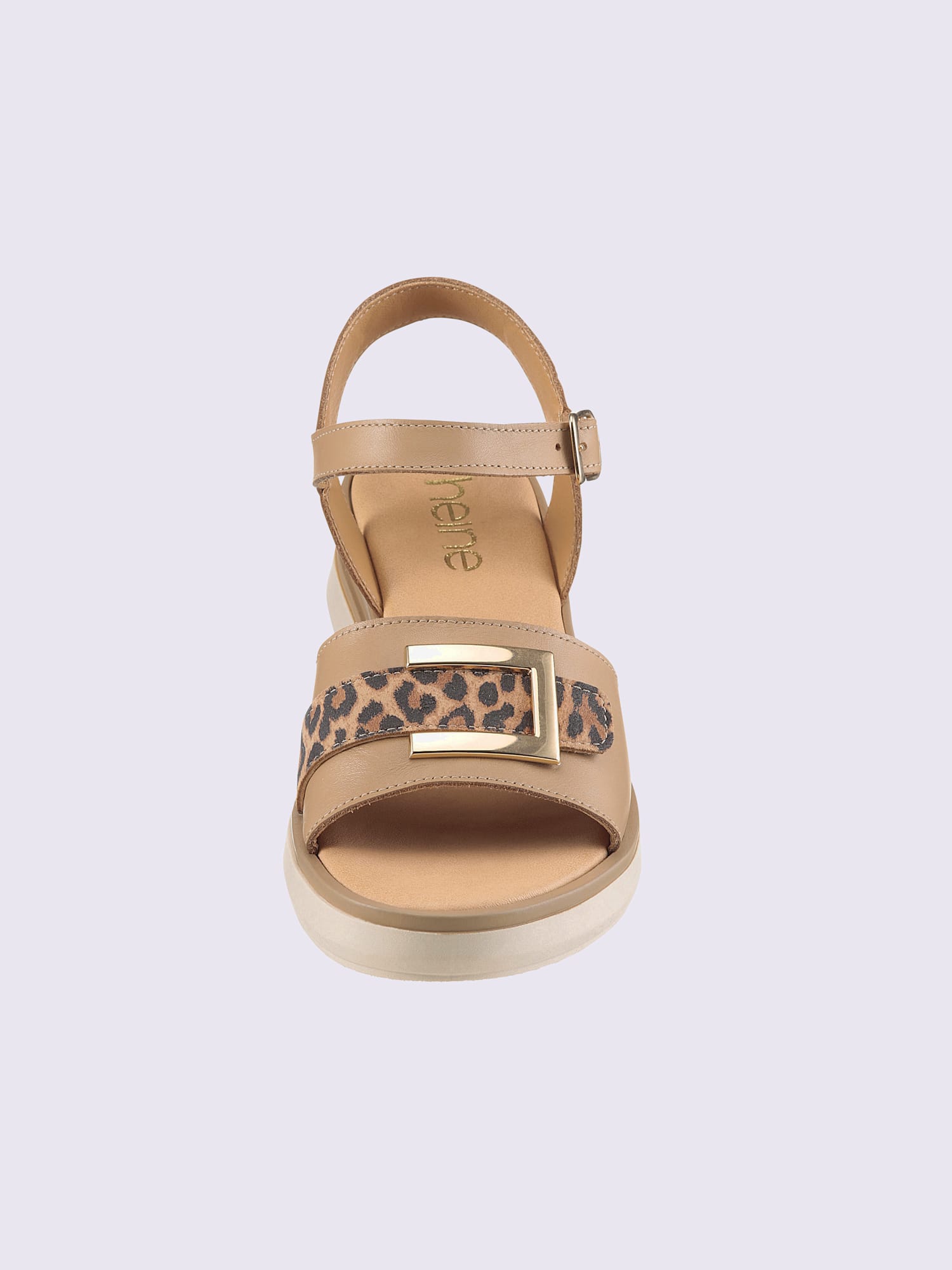 Sandales de fabrication espagnole, marron clair à motifs, taille 41 - helline