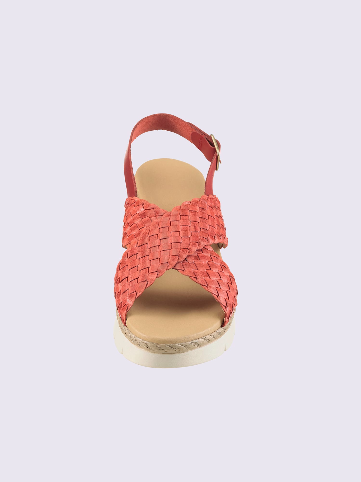Sandales de fabrication espagnole, rouge moyen uni, taille 40 - helline