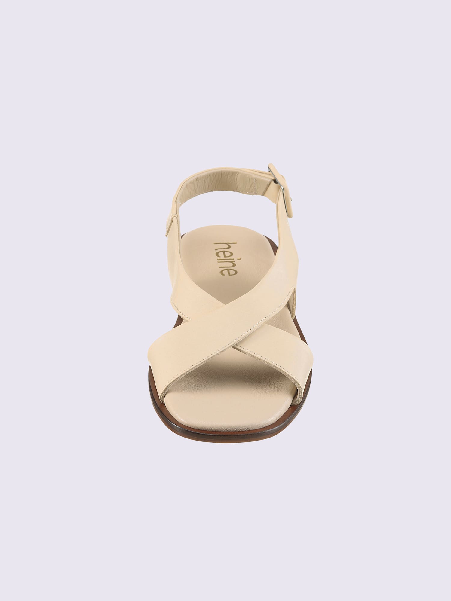 Sandales de fabrication espagnole, couleur ivoire moyen uni, taille 39 - helline