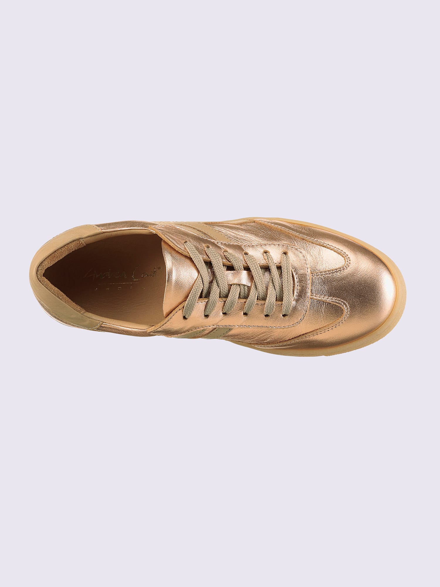 Baskets cuir nappa de vache, orange clair uni, taille 42 - helline