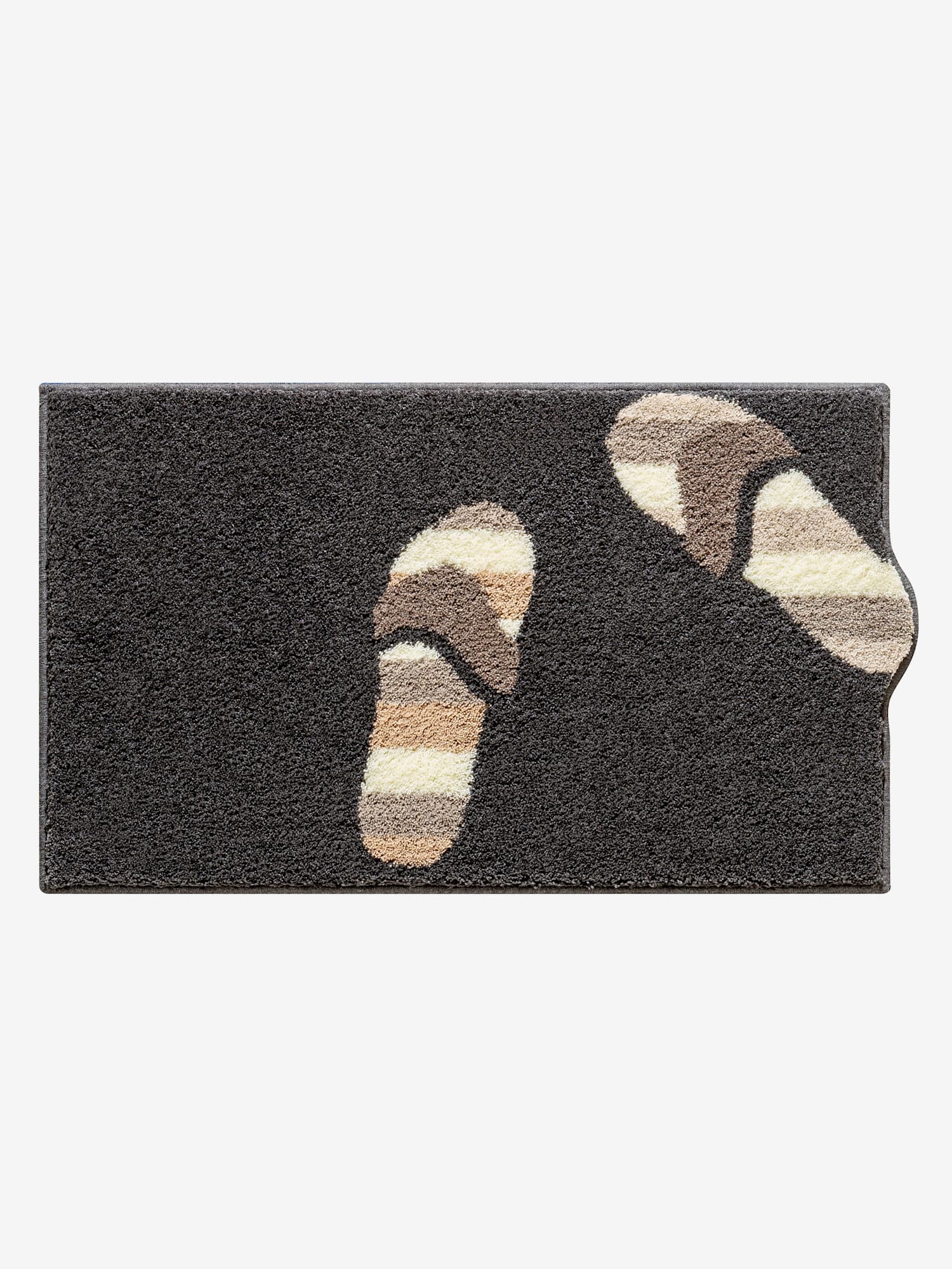 Tapis de bain acrylique facile d'entretien, couleur : gris foncé uni, taille 50x80 cm, marque helline home, 100% acrylique - helline