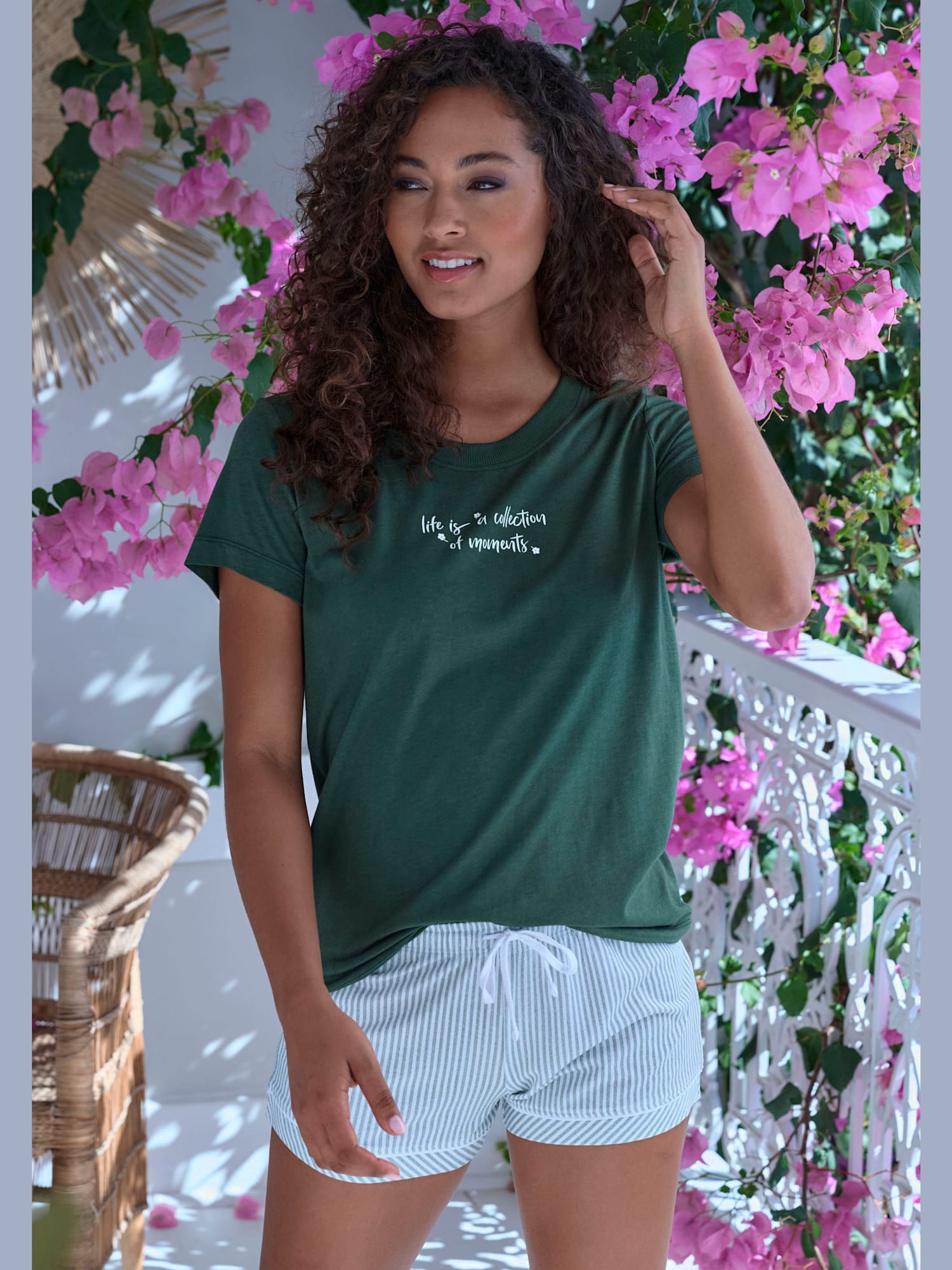 Short de pyjama short de nuit s.oliver avec détails contrastés, couleur vert, taille 46/48, marque s.Oliver - helline