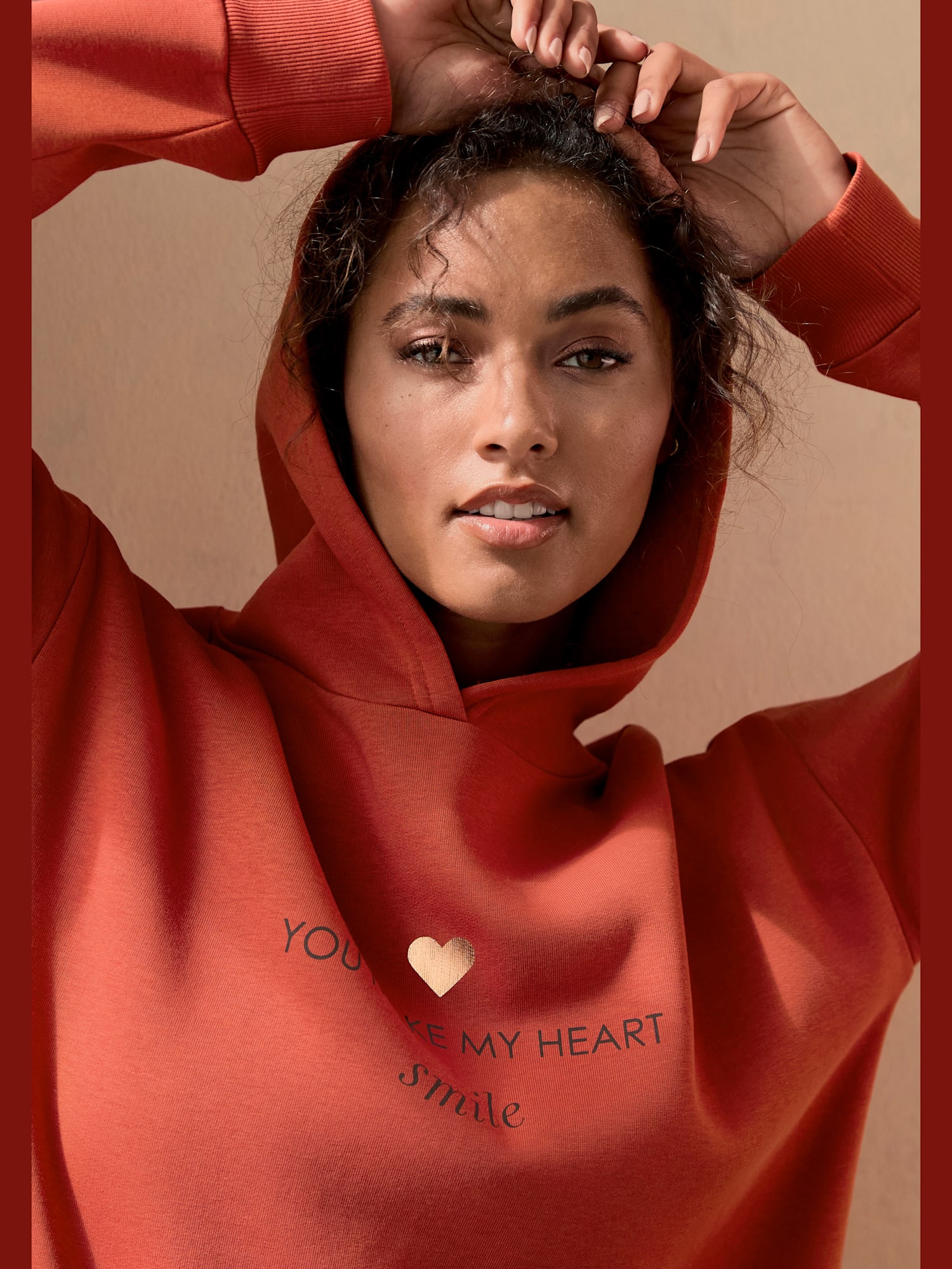 Sweat à capuche, couleur marron, taille 46/48, marque LASCANA - helline