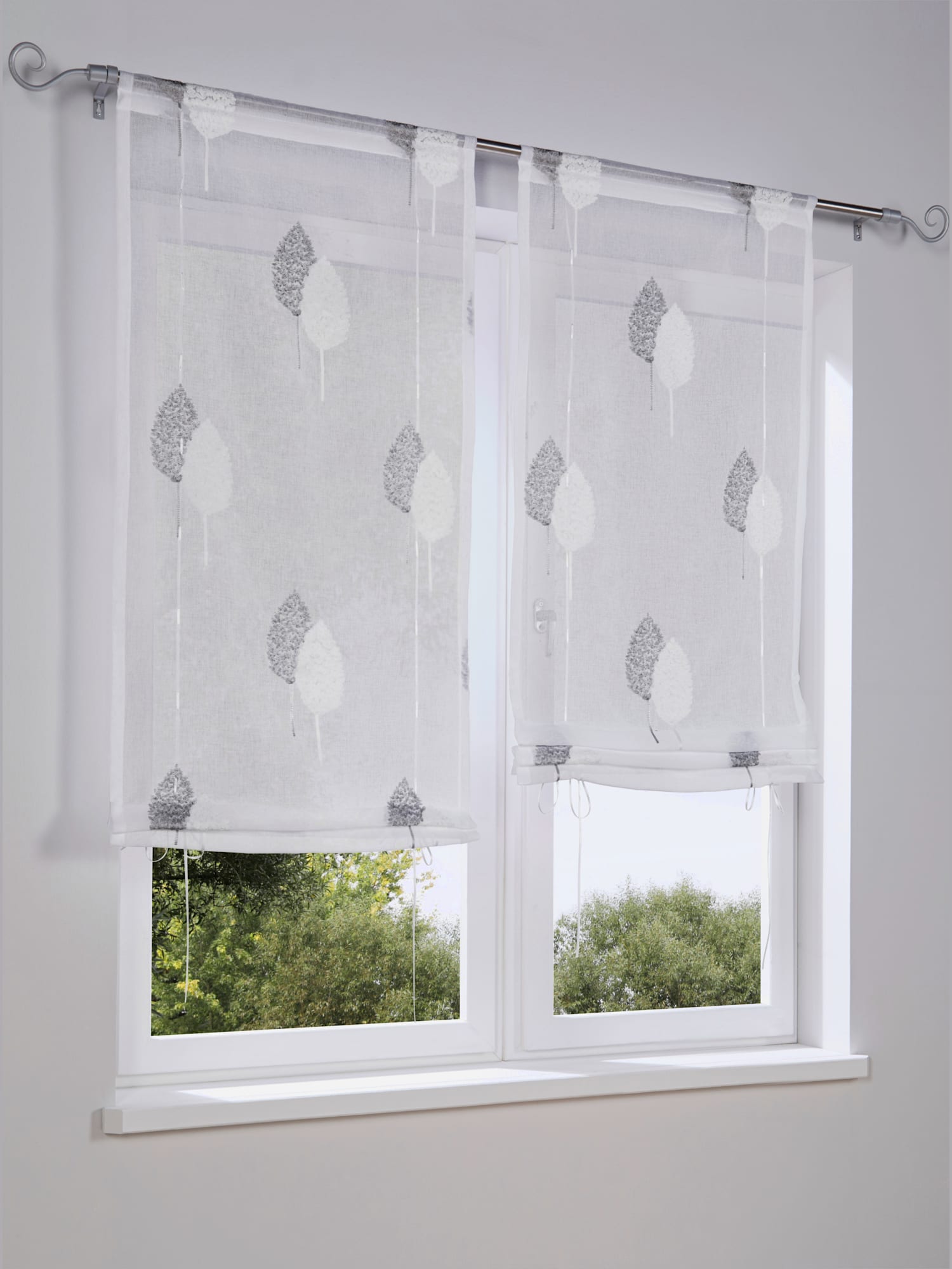 Store bateau, couleur : gris moyen uni, taille 140x100 cm, marque helline home, 100% polyester - helline