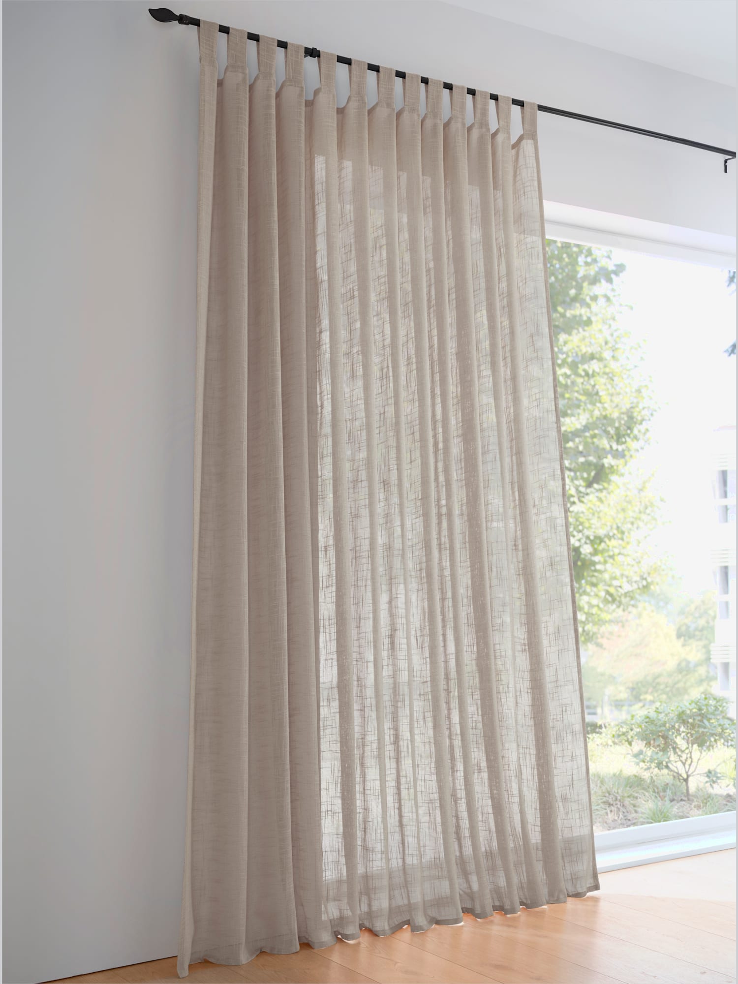 Rideaux, Passants, couleur : marron moyen uni, taille 225x290 cm, marque helline home, 100% polyester - helline