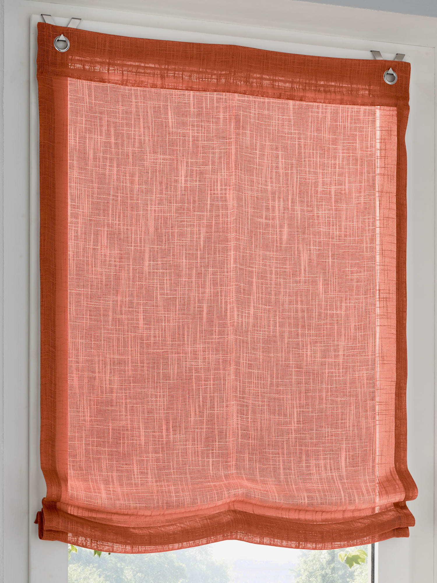 Store-bateau à œillets, couleur orange, taille 130x60 cm, marque helline home - helline