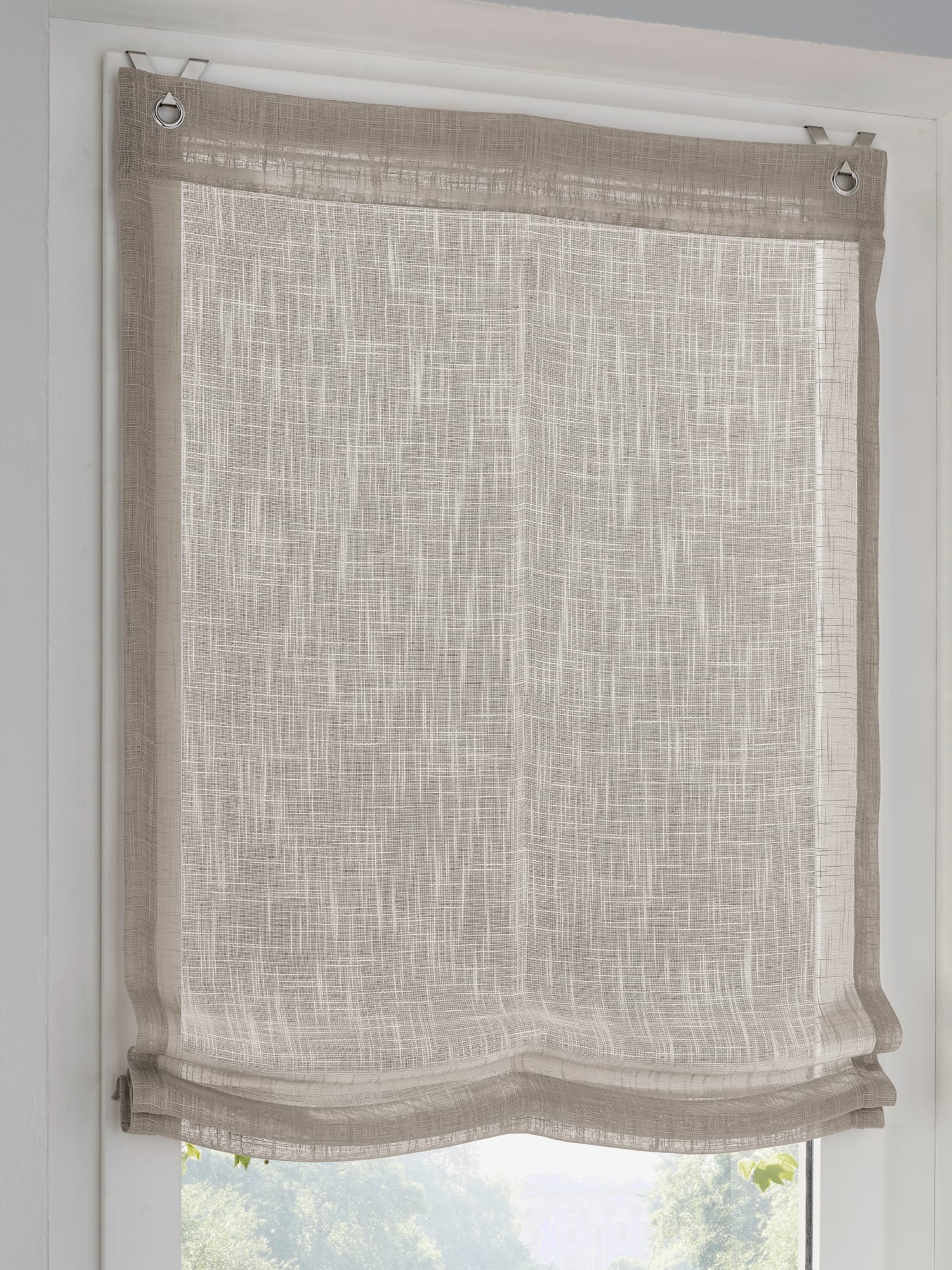 Store-bateau à œillets, couleur marron, taille 130x80 cm, marque helline home - helline