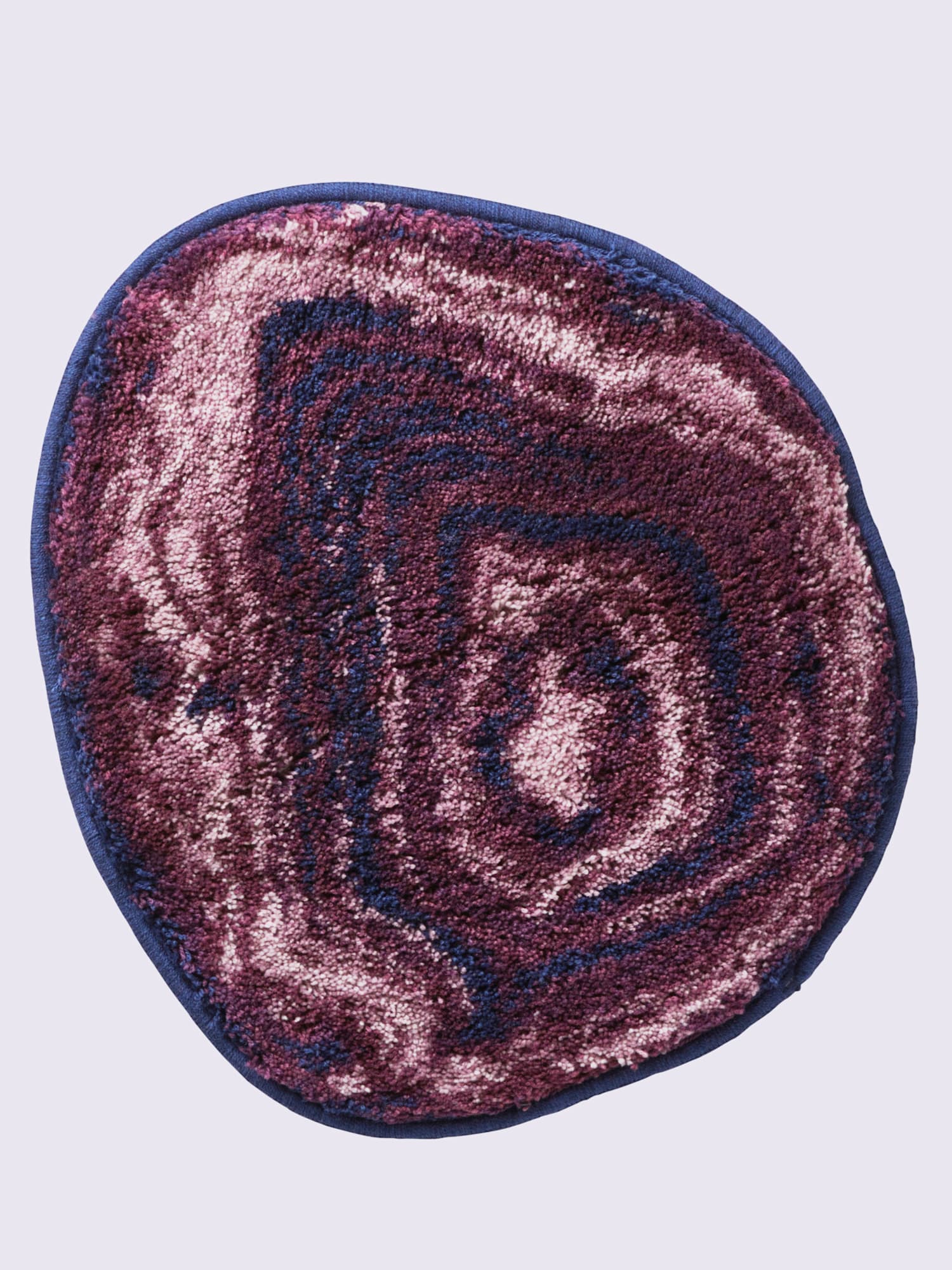 Tapis de bain acrylique facile d'entretien, couleur : violet moyen à motifs, taille 75x75 cm, marque helline home, 100% acrylique - helline