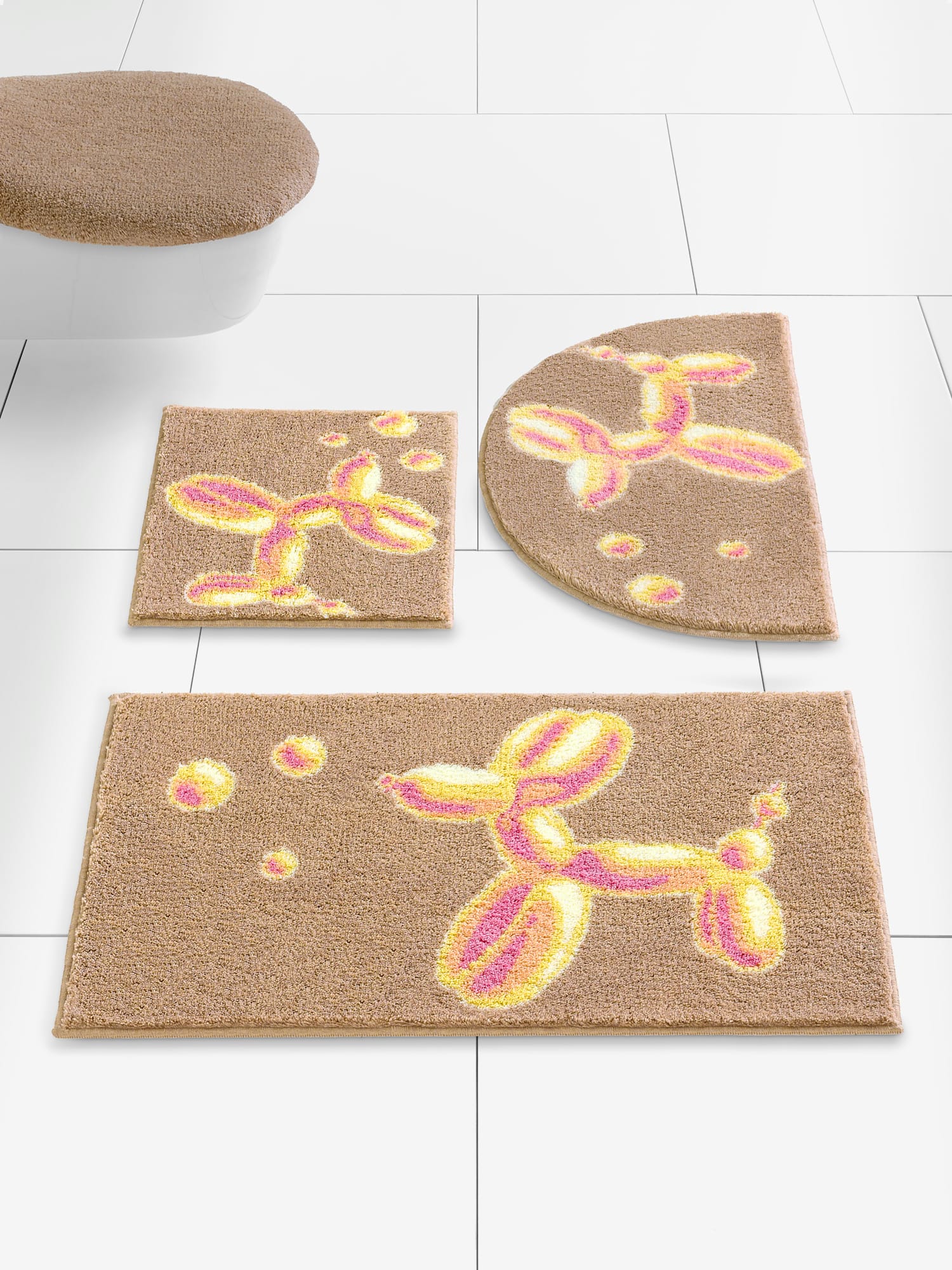 Tapis de bain acrylique facile d'entretien, couleur : marron moyen uni, taille 47x50 cm, marque helline home, 100% acrylique - helline