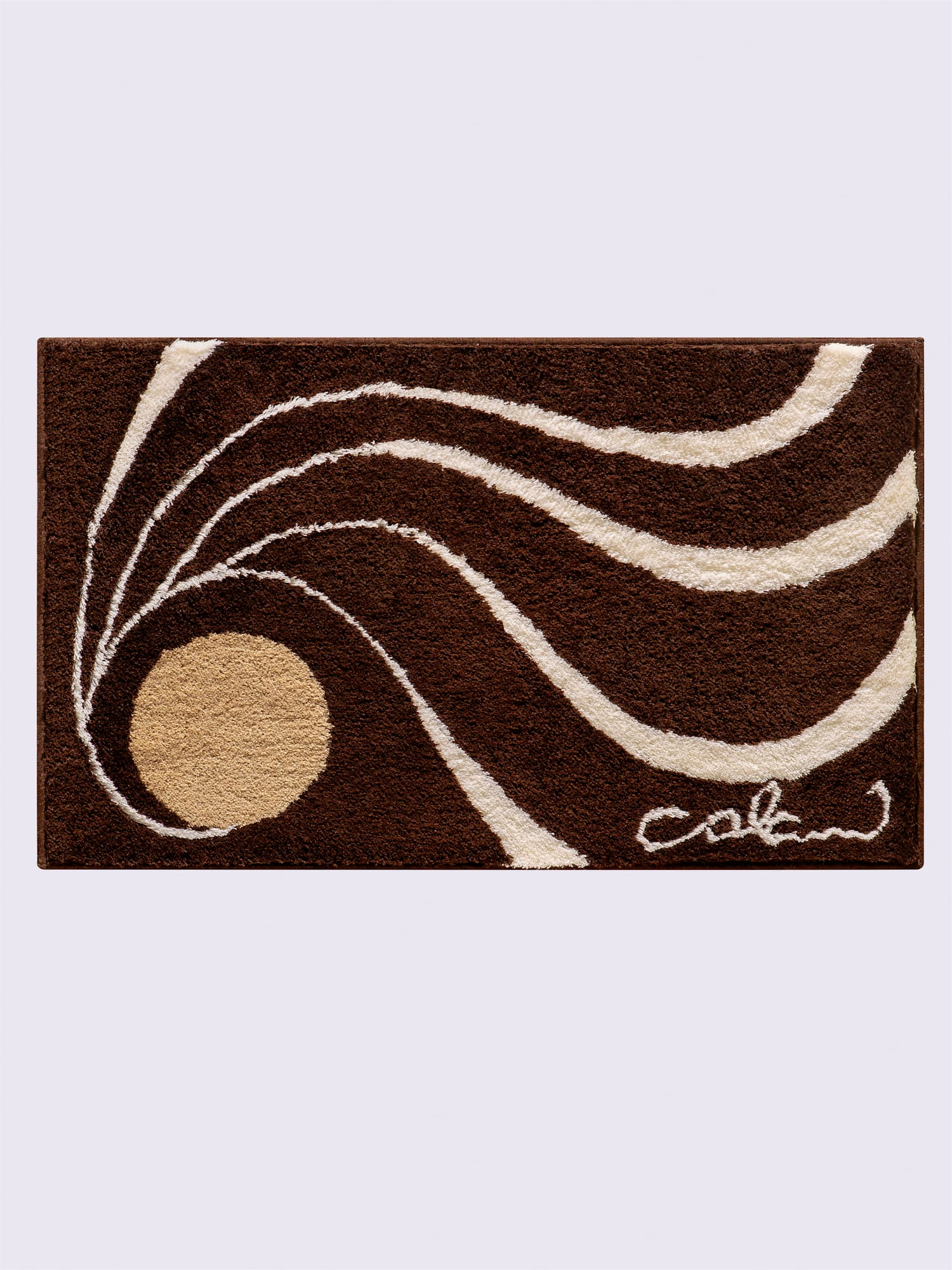 Tapis de bain acrylique facile d'entretien, couleur : marron moyen à motifs, taille 70x120 cm, marque helline home, 100% acrylique - helline