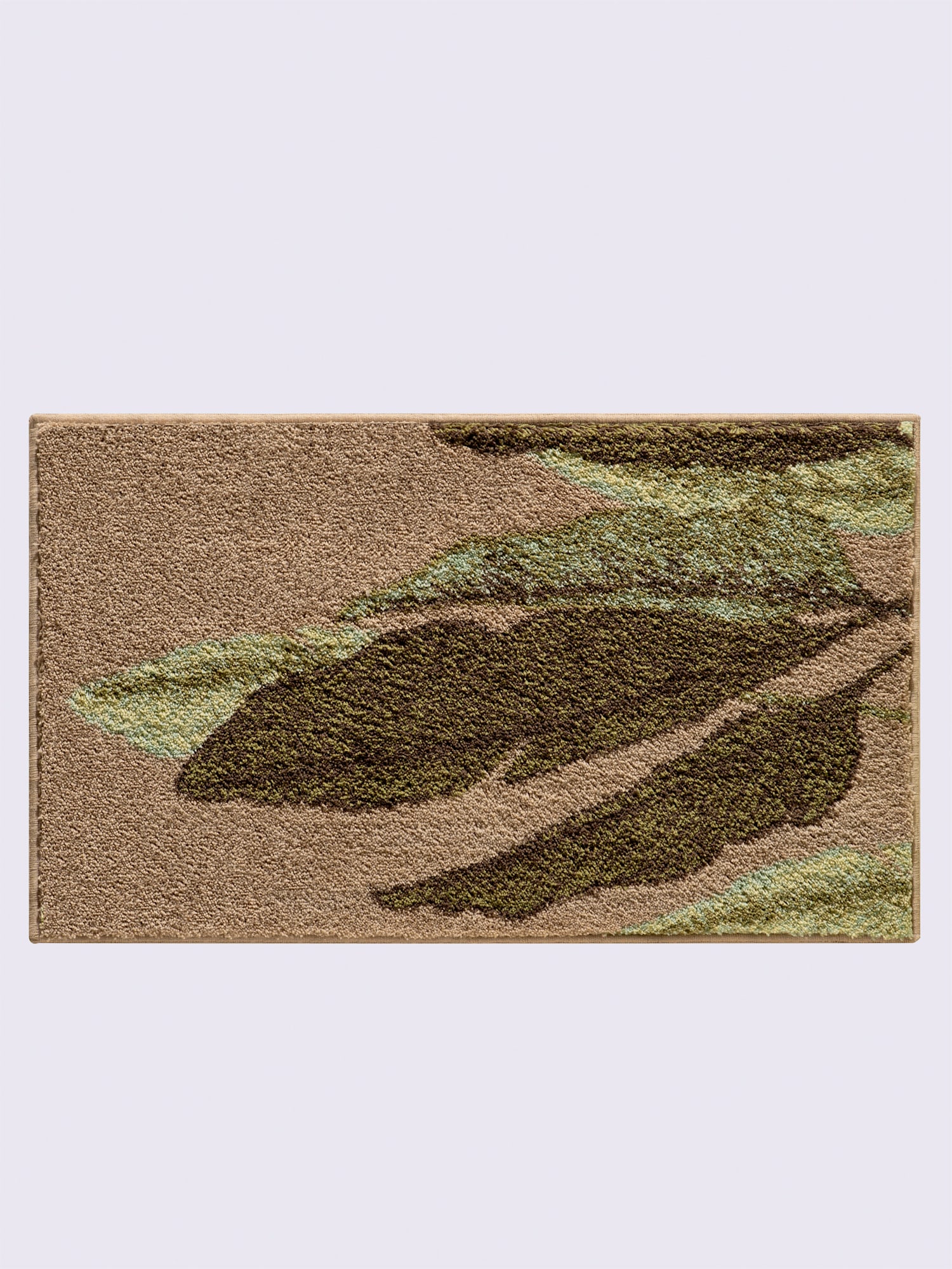 Tapis de bain acrylique facile d'entretien, couleur : marron clair à motifs, taille 60x100 cm, marque helline home, 100% acrylique - helline