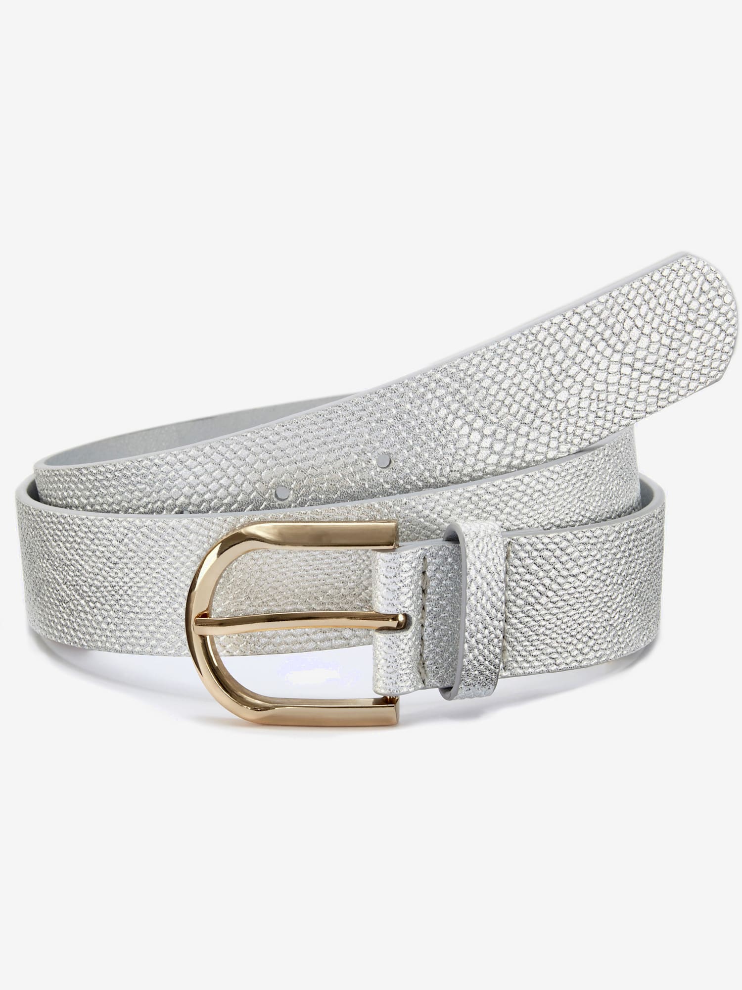 Ceinture hanches ceinture au look métallisé tendance avec motif animal en relief, couleur couleur argent, taille 95, marque LASCANA - helline