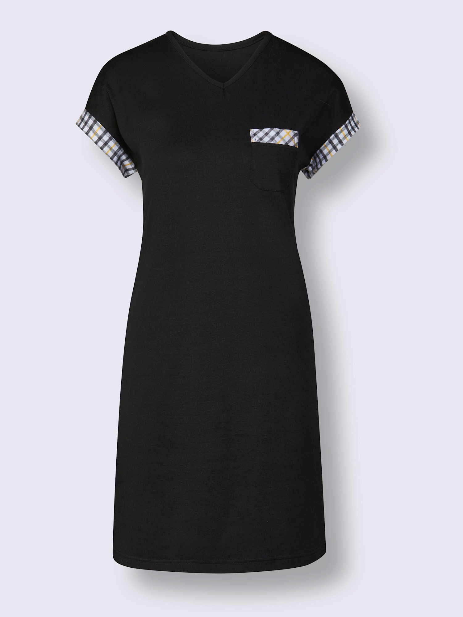 Chemise de nuit jersey fin, couleur noir, taille 38/40, marque wäschepur - helline